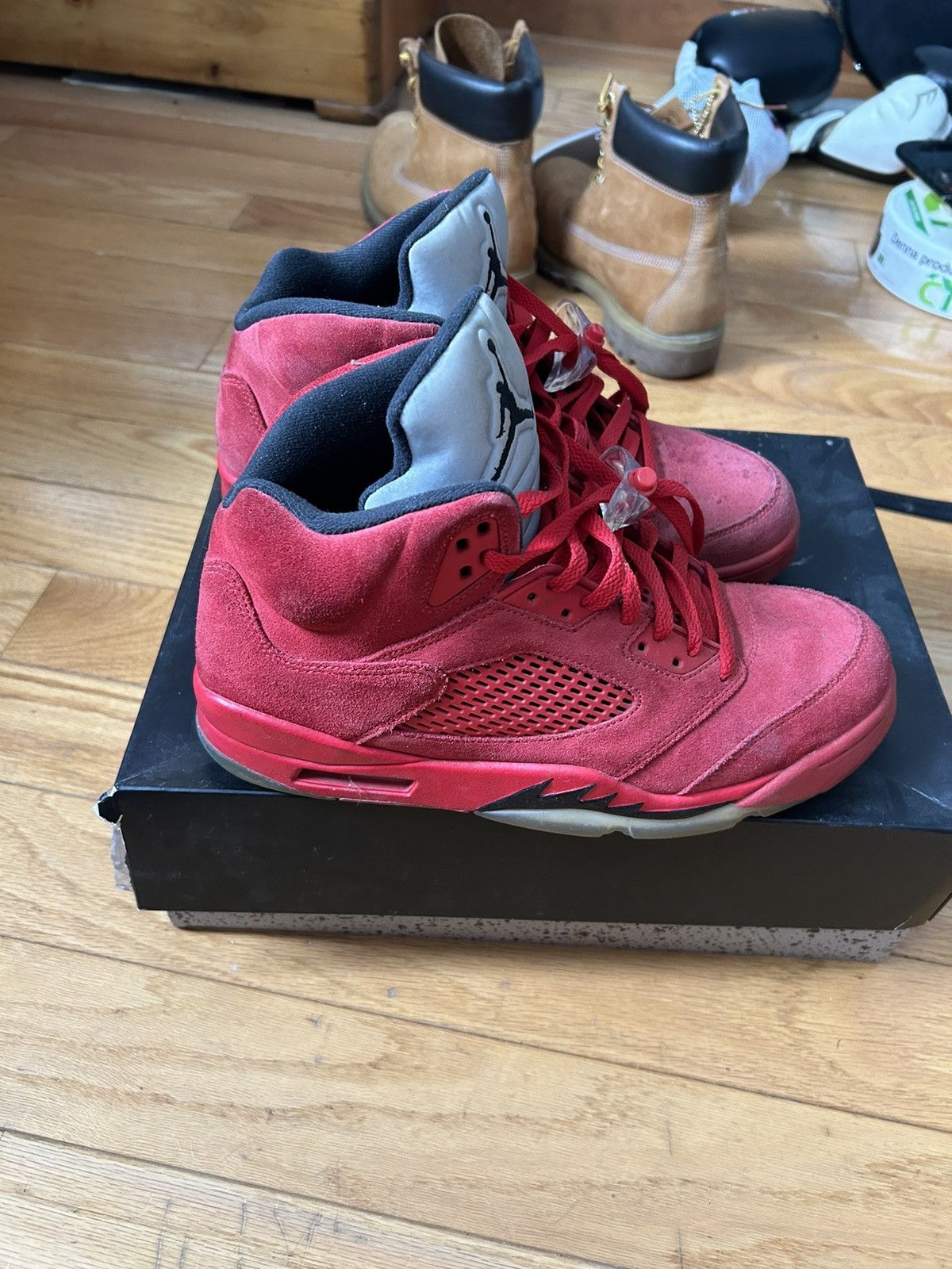 Jordan Brand × Nike Jordan 5 Retro Red Suede Size US 10 / EU 43 - 1 Thumbnail