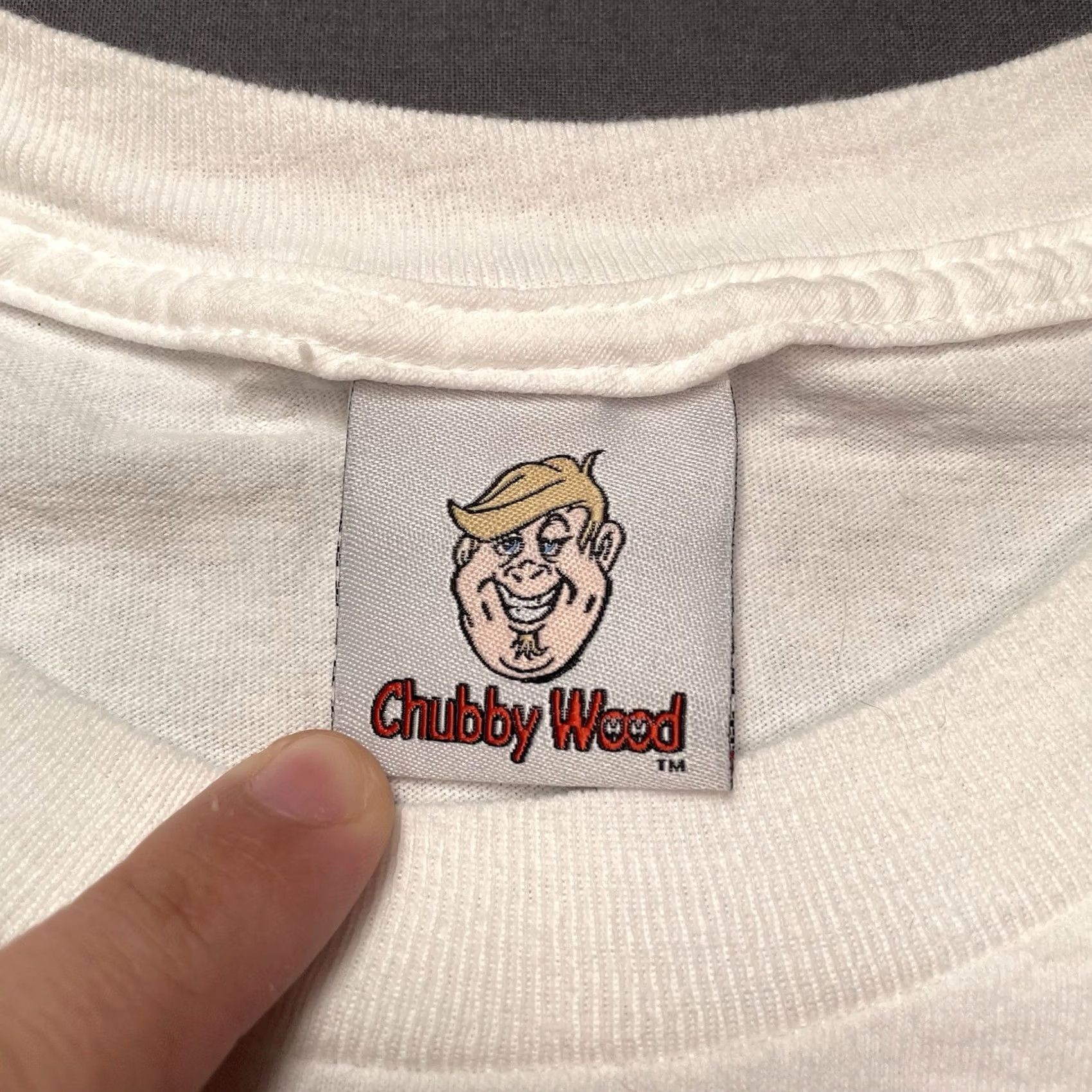Big John VINTAGE Big Johnson Chubby Wood Shirt Tee Golf 2XL White Men Mens Funny T-Shirt Y2K Size US XXL / EU 58 / 5 - 7 Thumbnail
