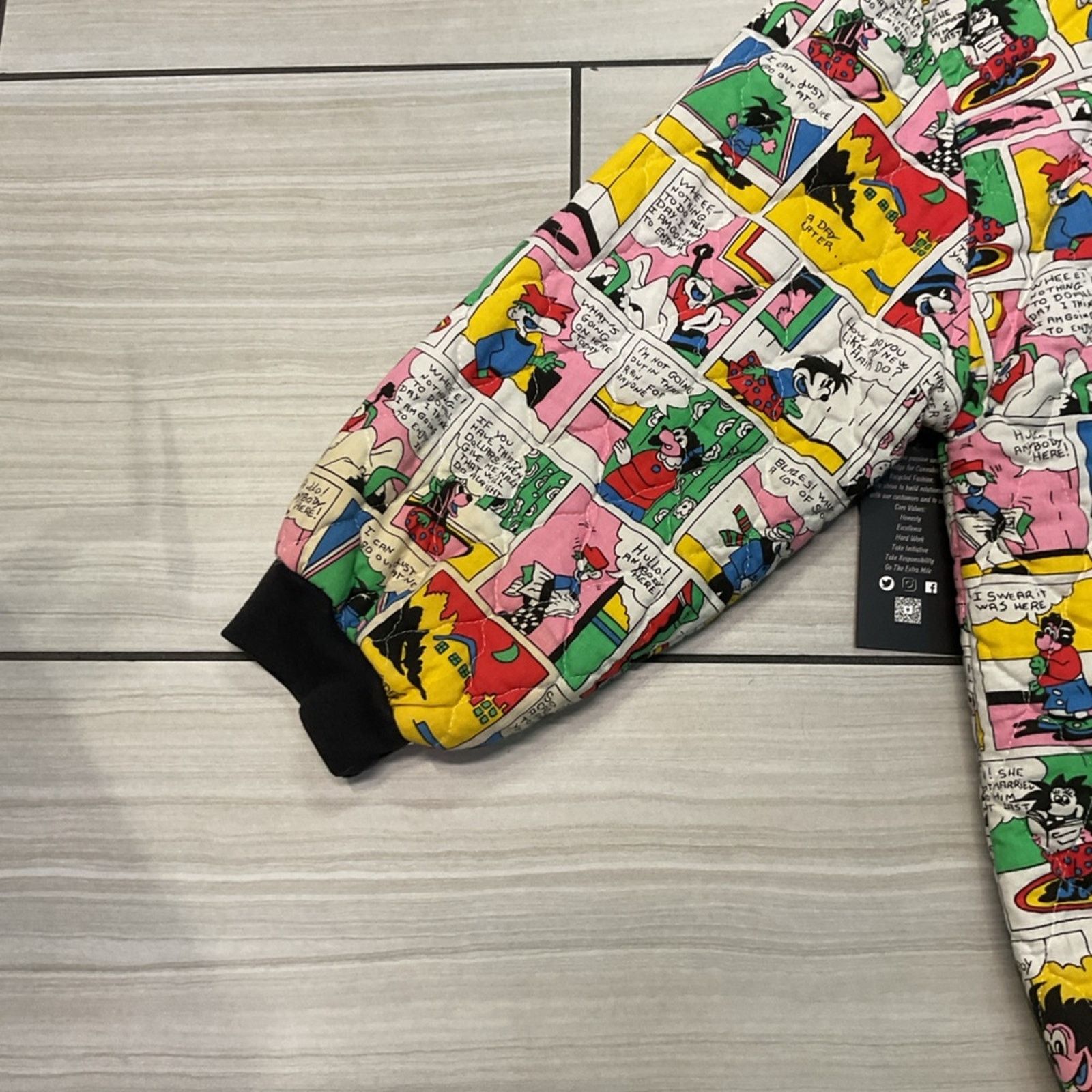 Vintage Vintage Comic Quilted Jacket Size US L / EU 52-54 / 3 - 6 Thumbnail