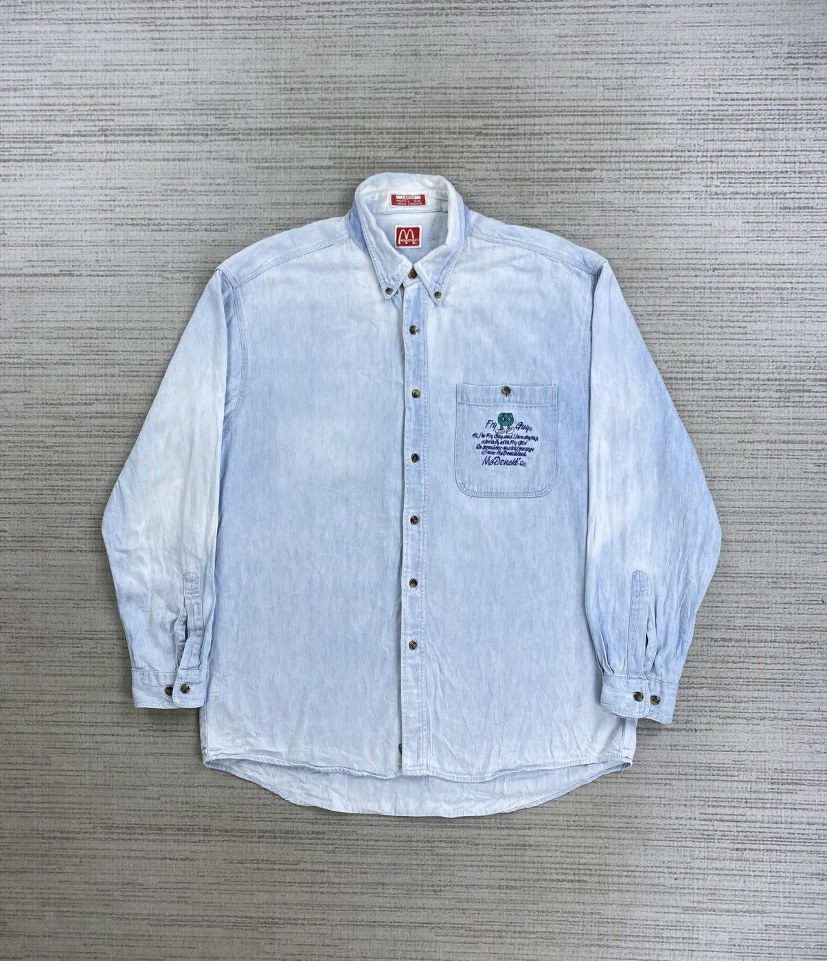 Vintage Vintage 80s Mcdonald’s Light Blue Buttoned Jacket Size US M / EU 48-50 / 2 - 1 Thumbnail