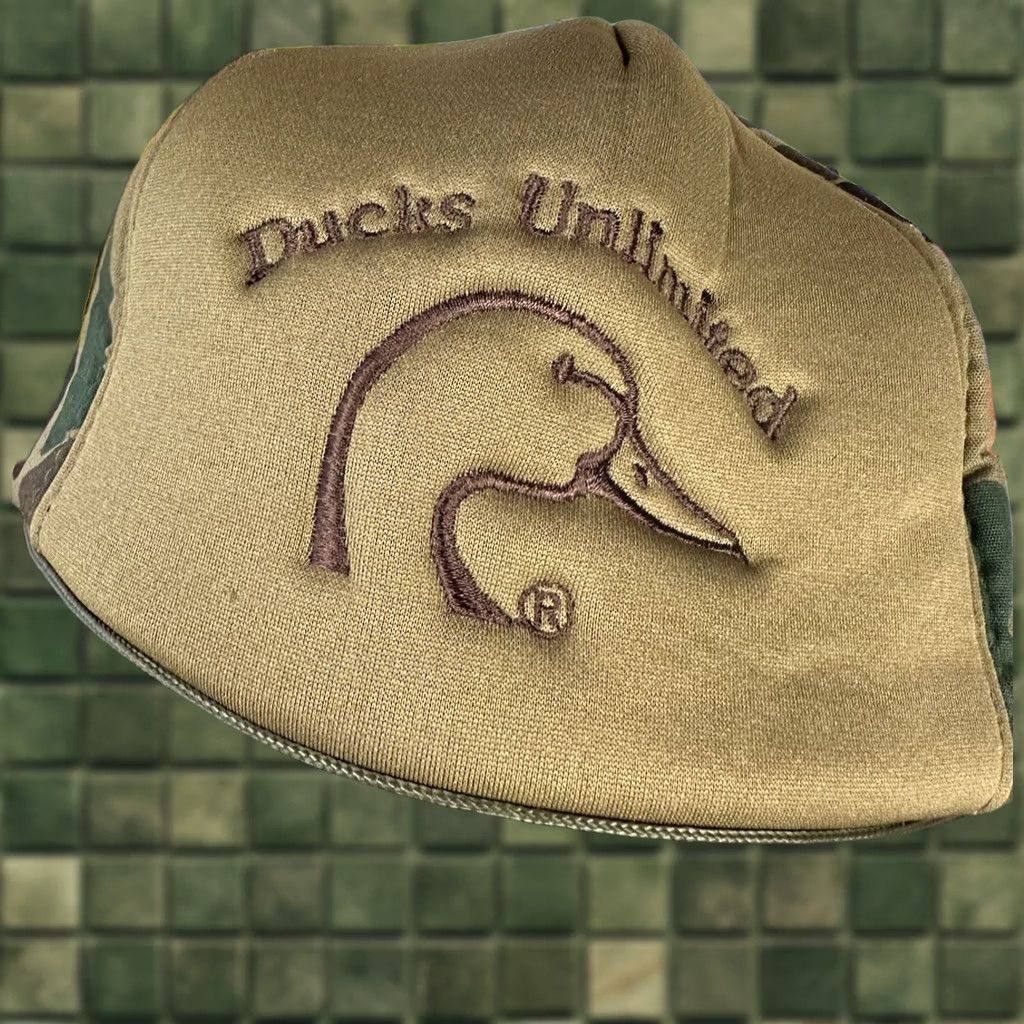 Vintage VINTAGE Ducks Unlimited Trucker Hat Adjustable Camo FLAW Broken Snap Needs Repair Mens Size ONE SIZE - 1 Thumbnail