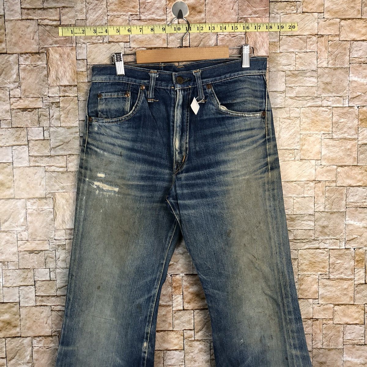 Big John Big John selvedge vintage Blue Distressed Denim Pants #A345 Size US 31 - 2 Thumbnail