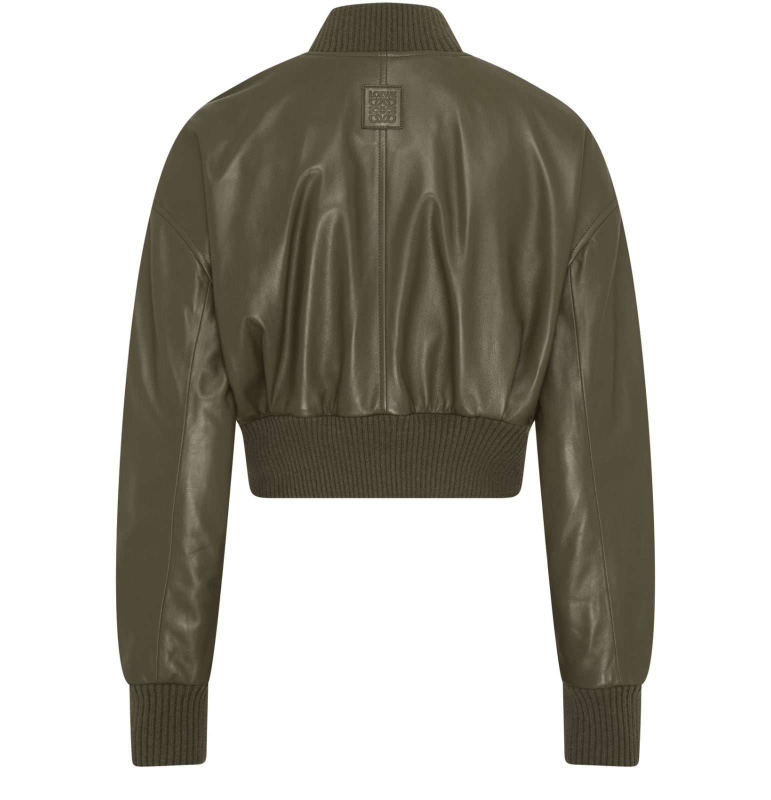 Loewe LOEWE Khaki Green Leather Bomber Jacket New & Authentic Size XS / US 0-2 / IT 36-38 - 2 Thumbnail