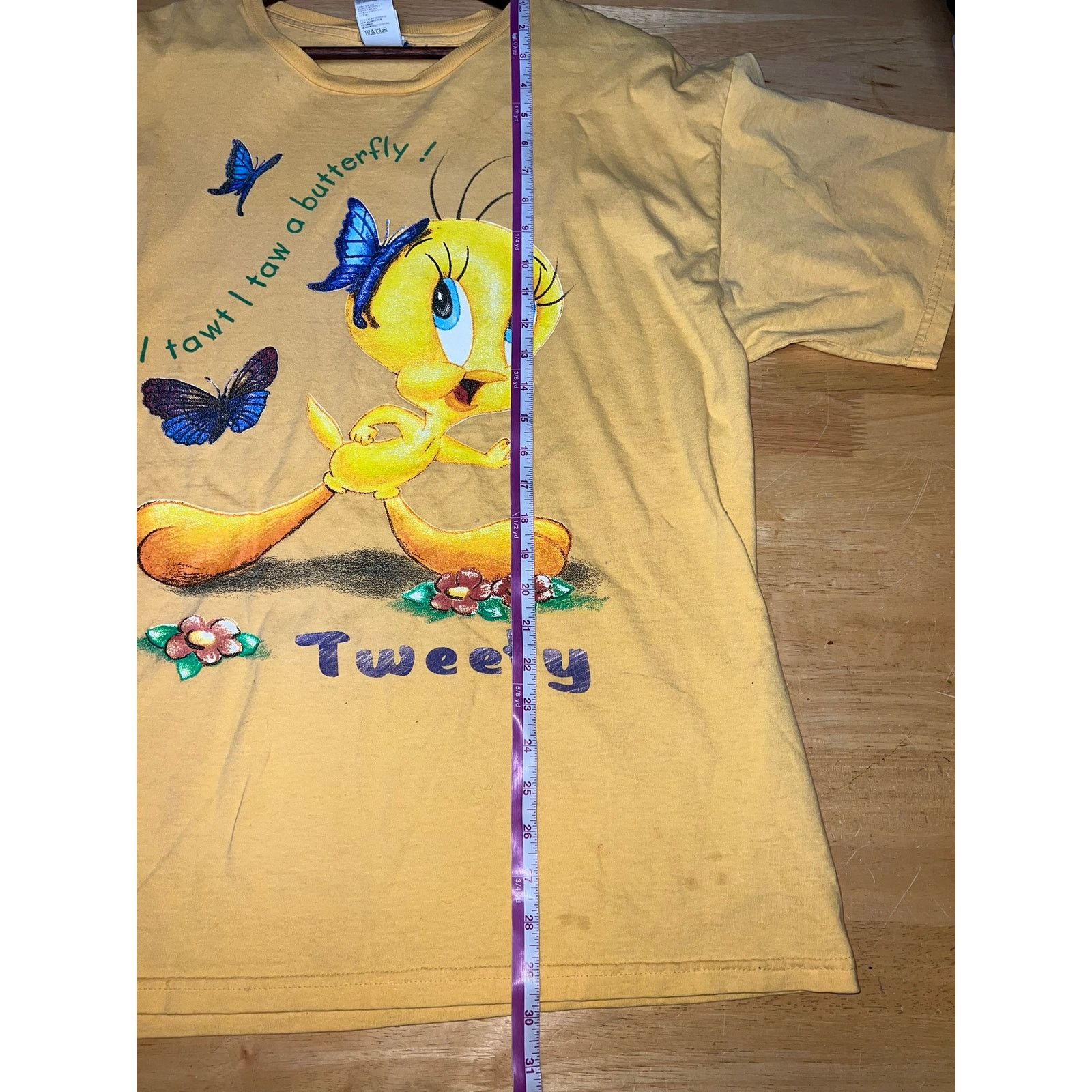 Vintage Vintage Looney Tunes Tweety Shirt Cartoon Yellow 90s Tee XL Size US XL / EU 56 / 4 - 12 Thumbnail