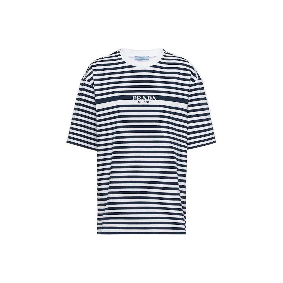 Prada Prada Striped Logo T-Shirt Size S Size S / US 4 / IT 40 - 1 Thumbnail