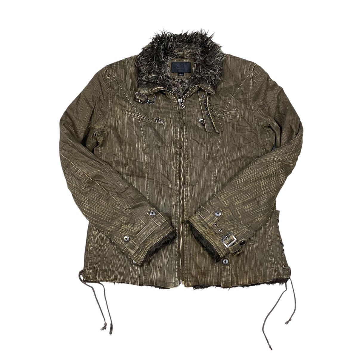 If Six Was Nine × Japanese Brand × Mossimo Mossimo Fur Bikers Denim Jacket Size US L / EU 52-54 / 3 - 3 Thumbnail
