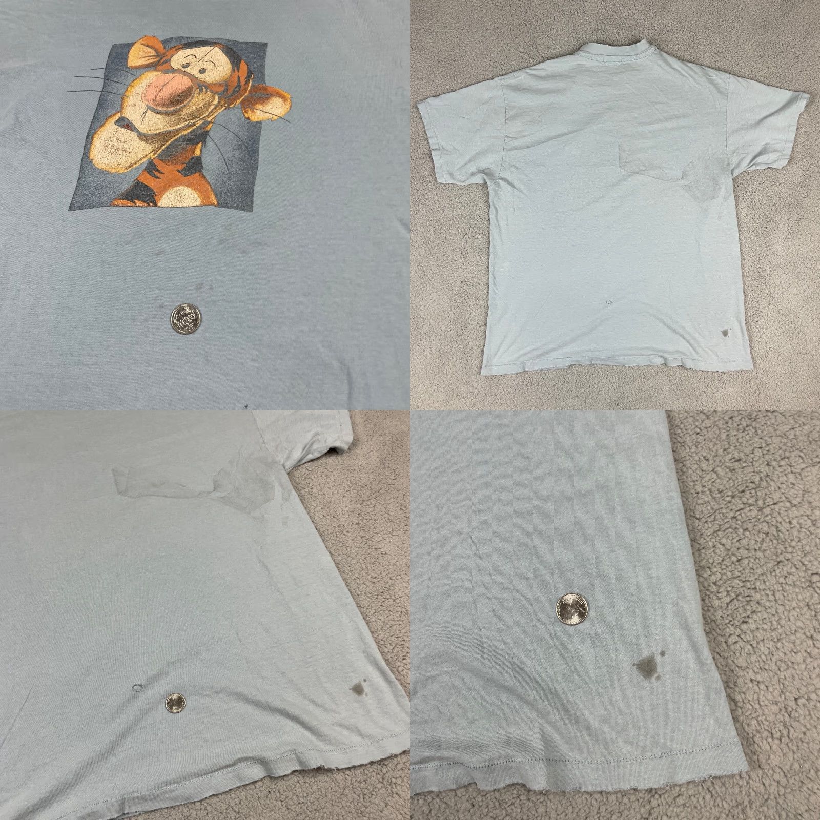 Disney VINTAGE Disney T-shirt Adult XL Gray Tigger Winnie Pooh Cartoon 90s Tiger Mens Size US XL / EU 56 / 4 - 8 Thumbnail