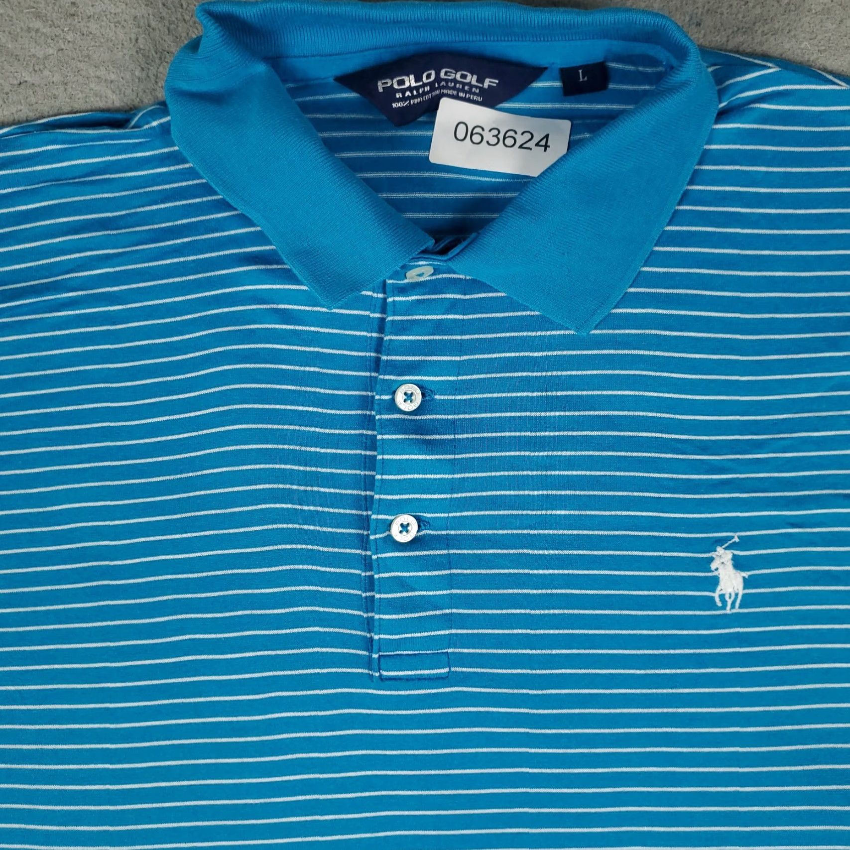 Ralph Lauren Ralph Lauren Polo Shirt Men Adult Large Blue Striped Short Sleeve Cotton Button-Front Logo Mens Size US L / EU 52-54 / 3 - 2 Thumbnail