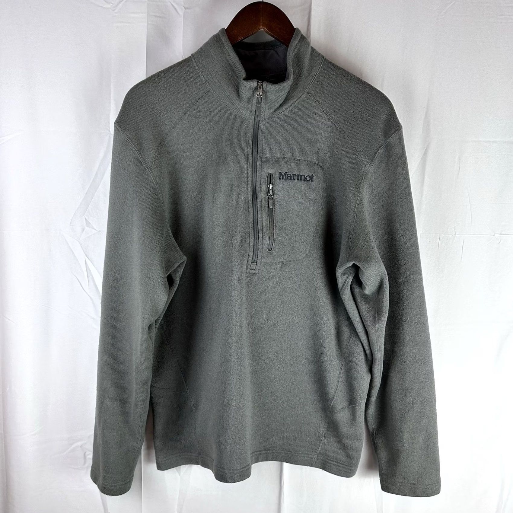 Marmot Marmot Shirt Mens XL Gray Sweater Knit Zip Sweatshirt Pullover Fleece E71100 Size US XL / EU 56 / 4 - 2 Thumbnail