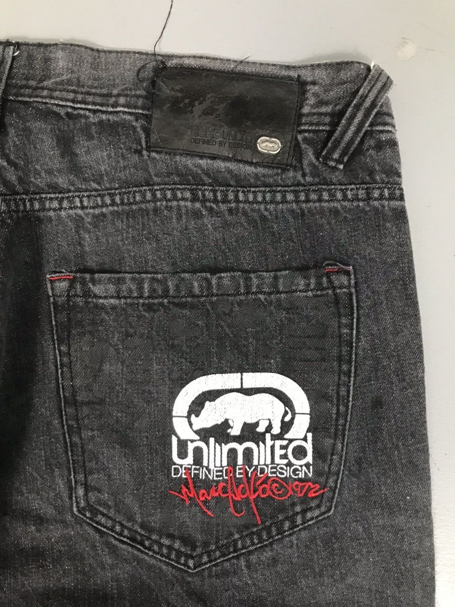 Ecko Unltd. × Vintage Vintage Ecko UNLTD. Baggy fit printed spell out denim Size US 37 - 12 Thumbnail