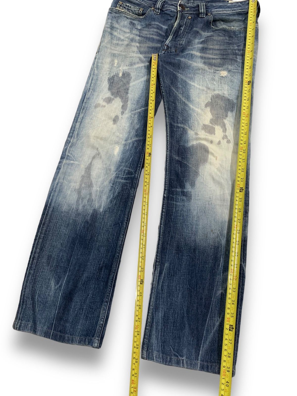Diesel Vintage Diesel Industry Safado Bleached Grunge Ripped Jeans Size US 32 / EU 48 - 14 Thumbnail