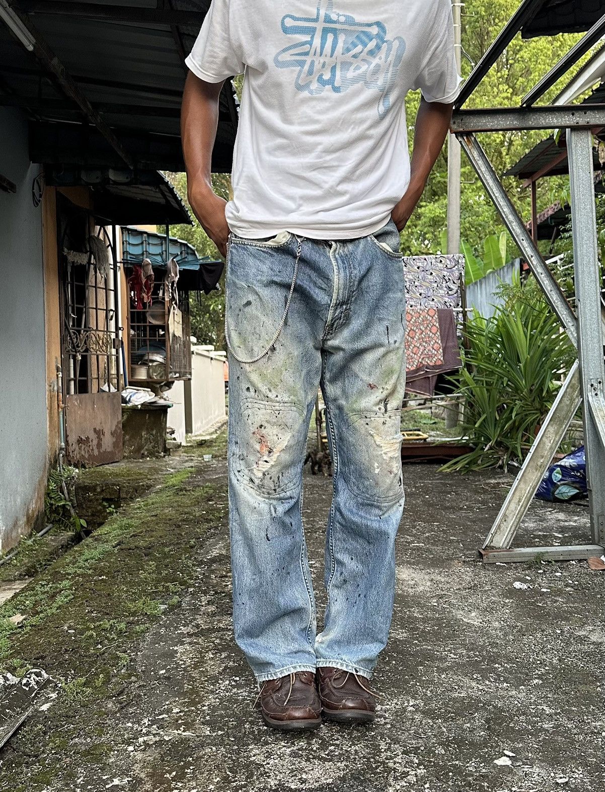 Vintage 👹Vintage THRASHED Y2K GAP Denim Baggy Jeans Size US 32 / EU 48 - 5 Thumbnail