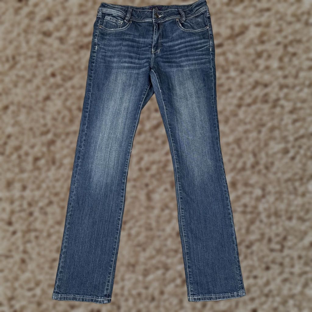 Denime VGS Jeans Womens 10 Blue Straight Adult Regular Denim Pockets Embroidered 5-Pocket Rise Mid 32in Inseam Size 32" / US 10 / IT 46 - 1 Thumbnail