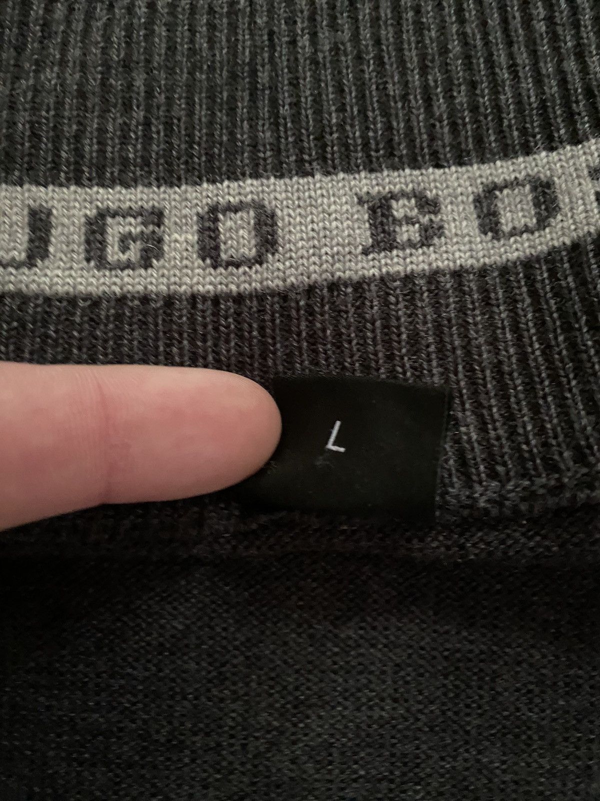 Hugo × Hugo Boss × Vintage Vintage Y2K Hugo Boss 100% Wool Full Zip Sweater Retro Size US L / EU 52-54 / 3 - 7 Thumbnail