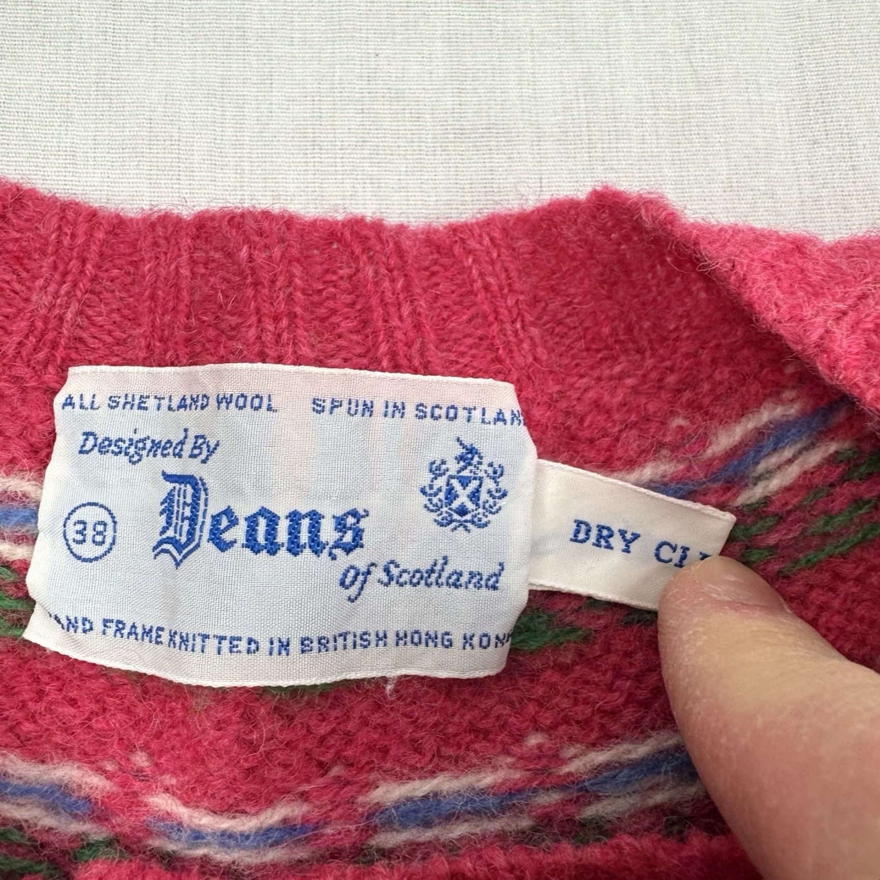 Pinko VINTAGE Deans Of Scotland Sweater Womens 38 Pink 1970s 100% Wool Shetland Size S / US 4 / IT 40 - 5 Thumbnail