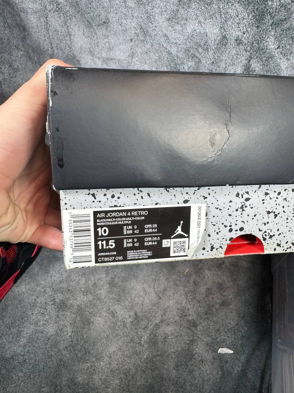 Jordan Brand Size 10 | Jordan 4 Red Thunder With Box | Pre-Owned Size US 10 / EU 43 - 8 Thumbnail