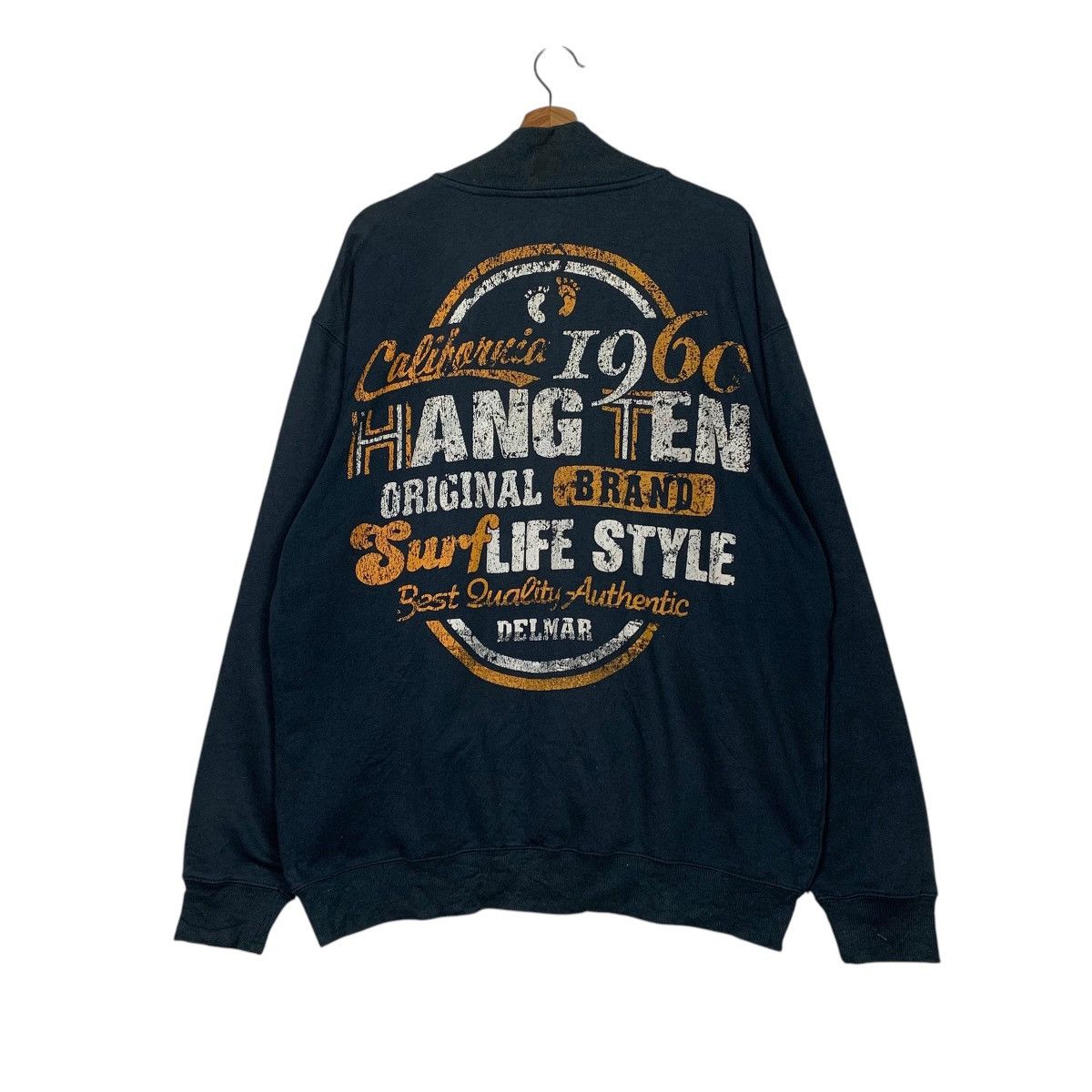 Hang Ten Hang Ten Quarter Zipper Big Logo Sweater Size US L / EU 52-54 / 3 - 7 Thumbnail