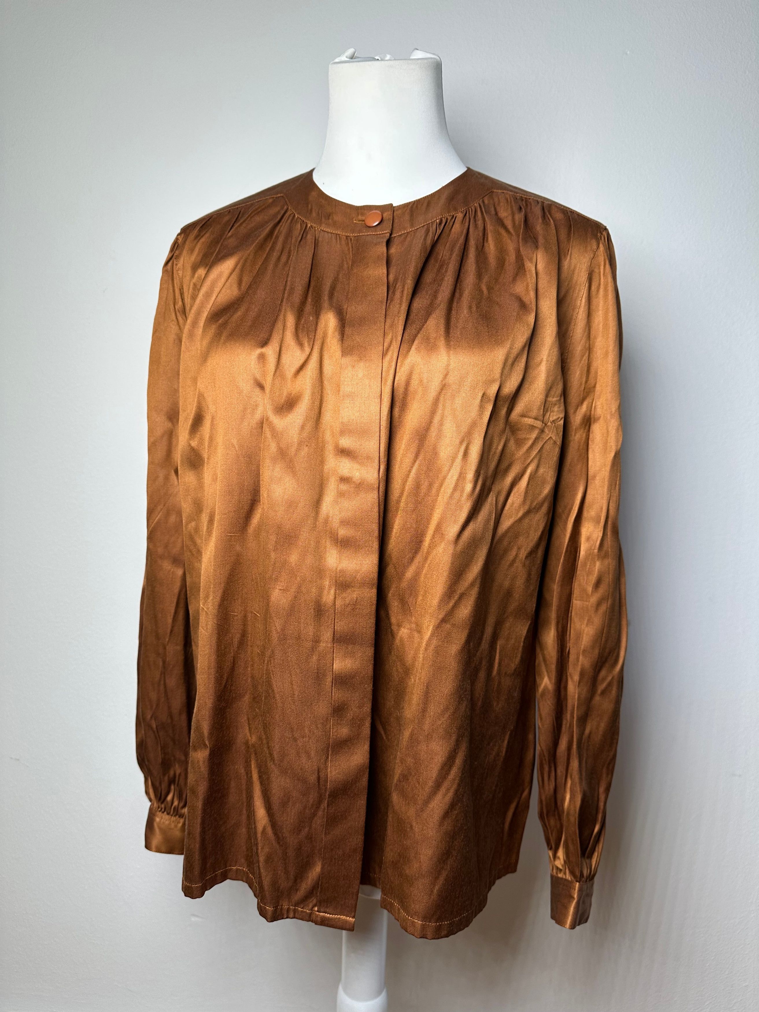 Dior Vintage Silk Blouse Brown Orange M Size M / US 6-8 / IT 42-44 - 1 Thumbnail