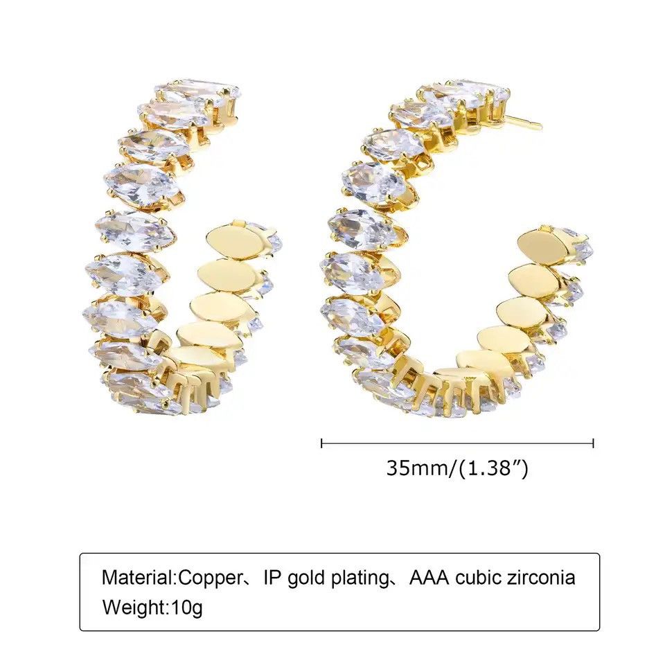 Other Deluxe Party Earrings with Bling Cubic Zirconia Stones Size ONE SIZE - 2 Thumbnail