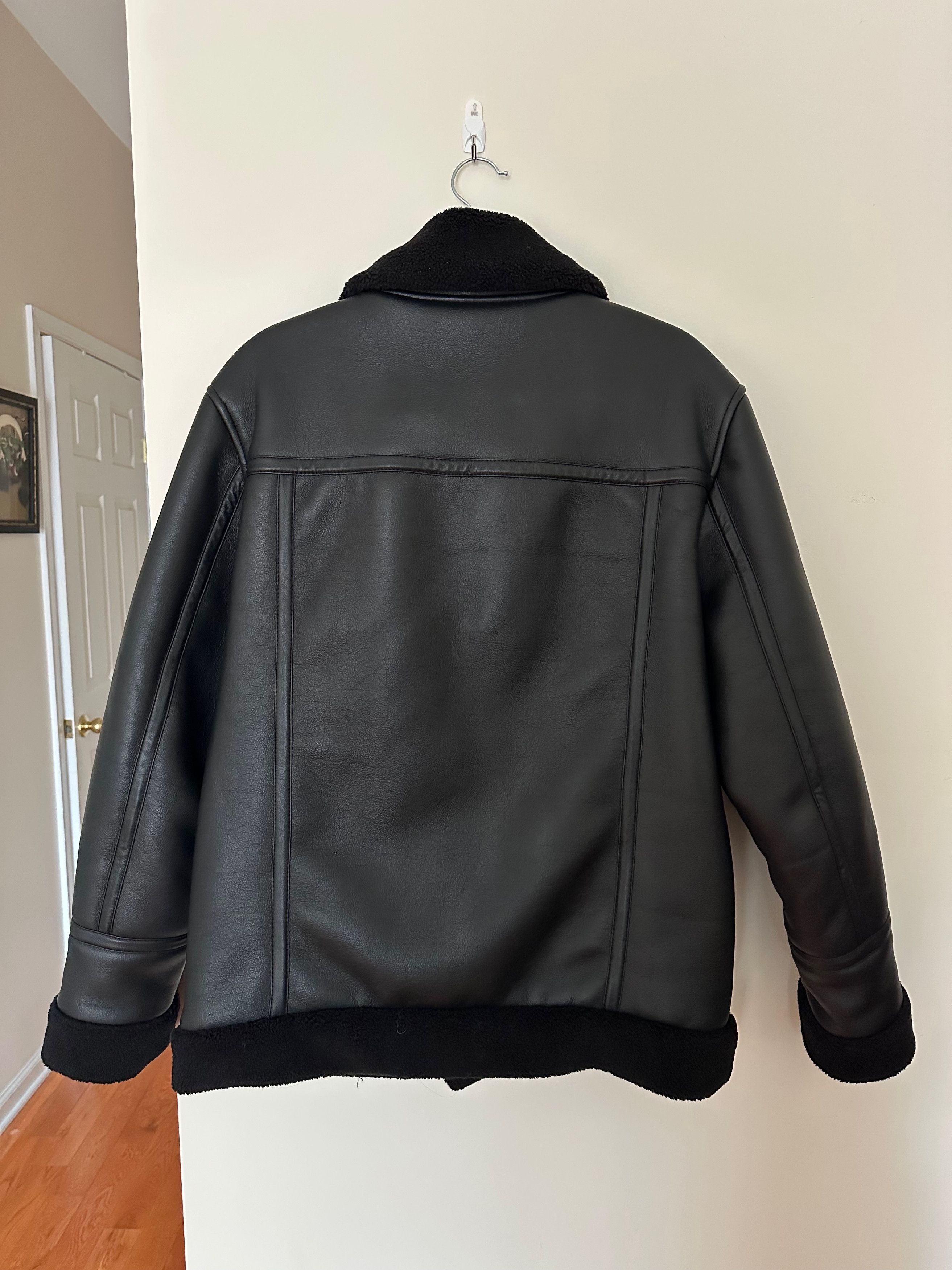 Mango Mango Man Faux Leather Shearling Aviator Bomber Jacket Size US M / EU 48-50 / 2 - 2 Thumbnail