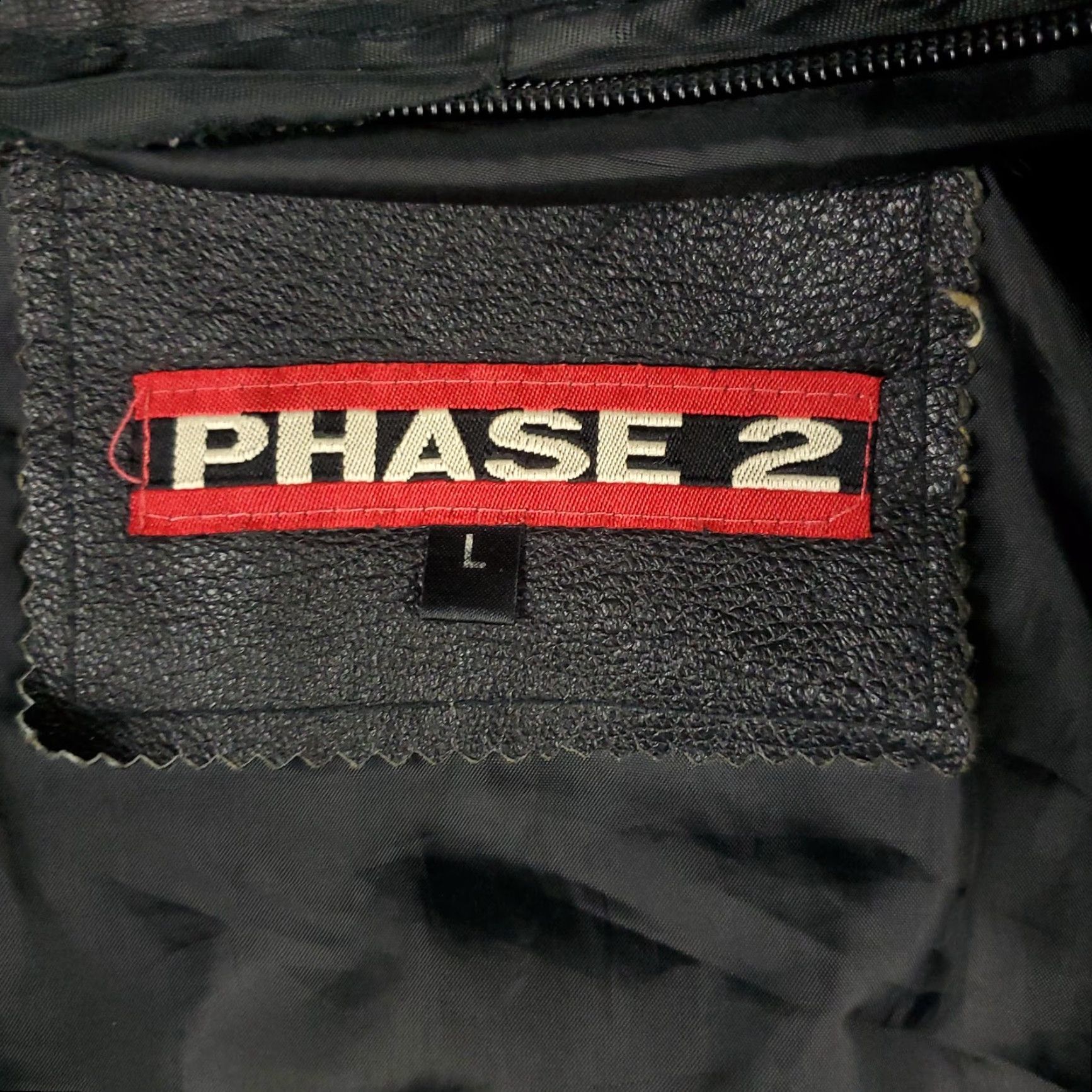 Vintage Phase 2 Jacket Mens Large Leather Hooded Parka Pockets Zipless No Zipper Black Size US L / EU 52-54 / 3 - 6 Thumbnail