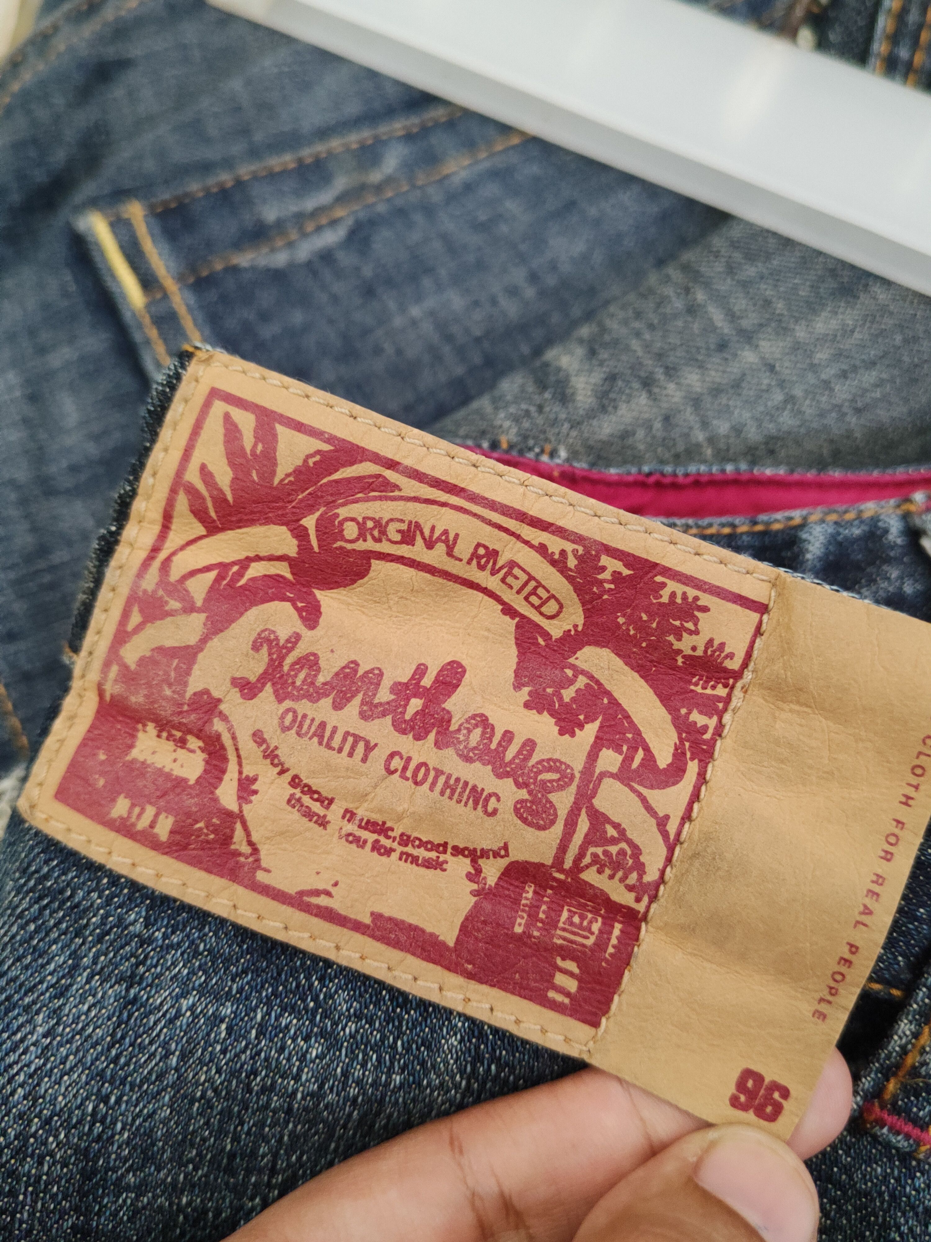 Japanese Brand Xanthous Dark Blue Distressed Ripped Jeans #W1835 Size US 32 / EU 48 - 13 Thumbnail