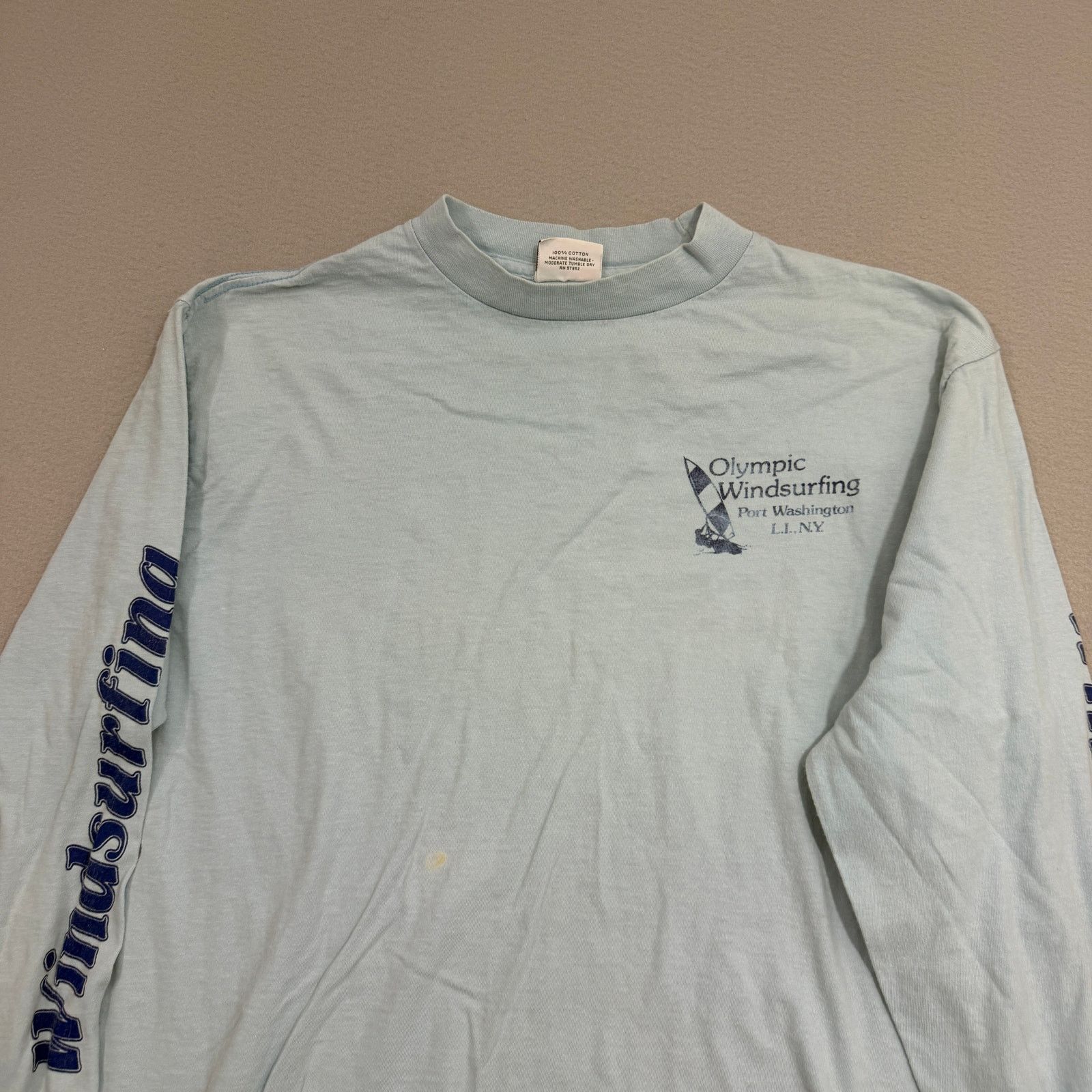 Vintage Vintage Olympic Windsurfing Shirt XL Blue Paper Thin 80s Size US XL / EU 56 / 4 - 4 Thumbnail