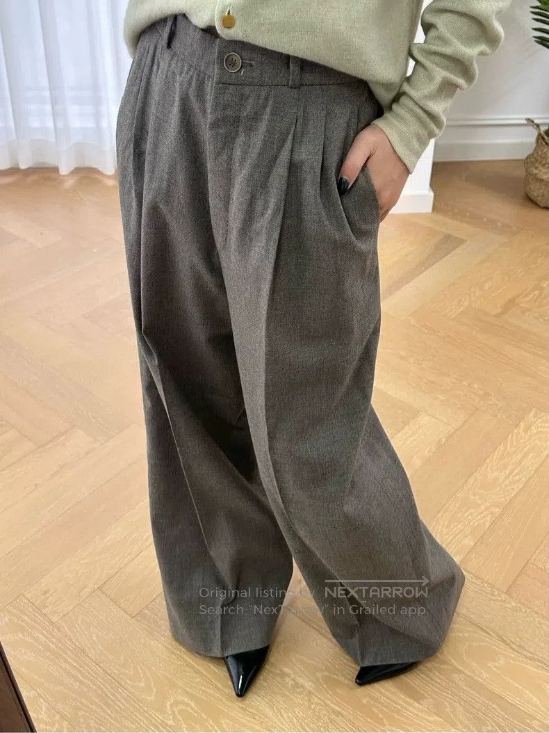 Hermes Hermes Margiela Era Wool Wide Leg Straight Business Pants, Size 25" / US 0 / IT 36 - 4 Thumbnail