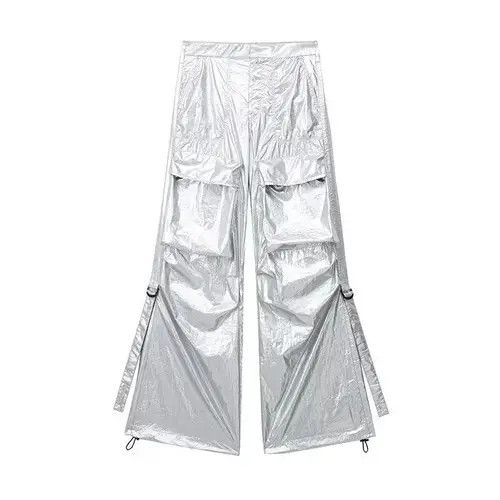 Designer Silver Pants Cargo Baggy Size US 32 / EU 48 - 1 Thumbnail