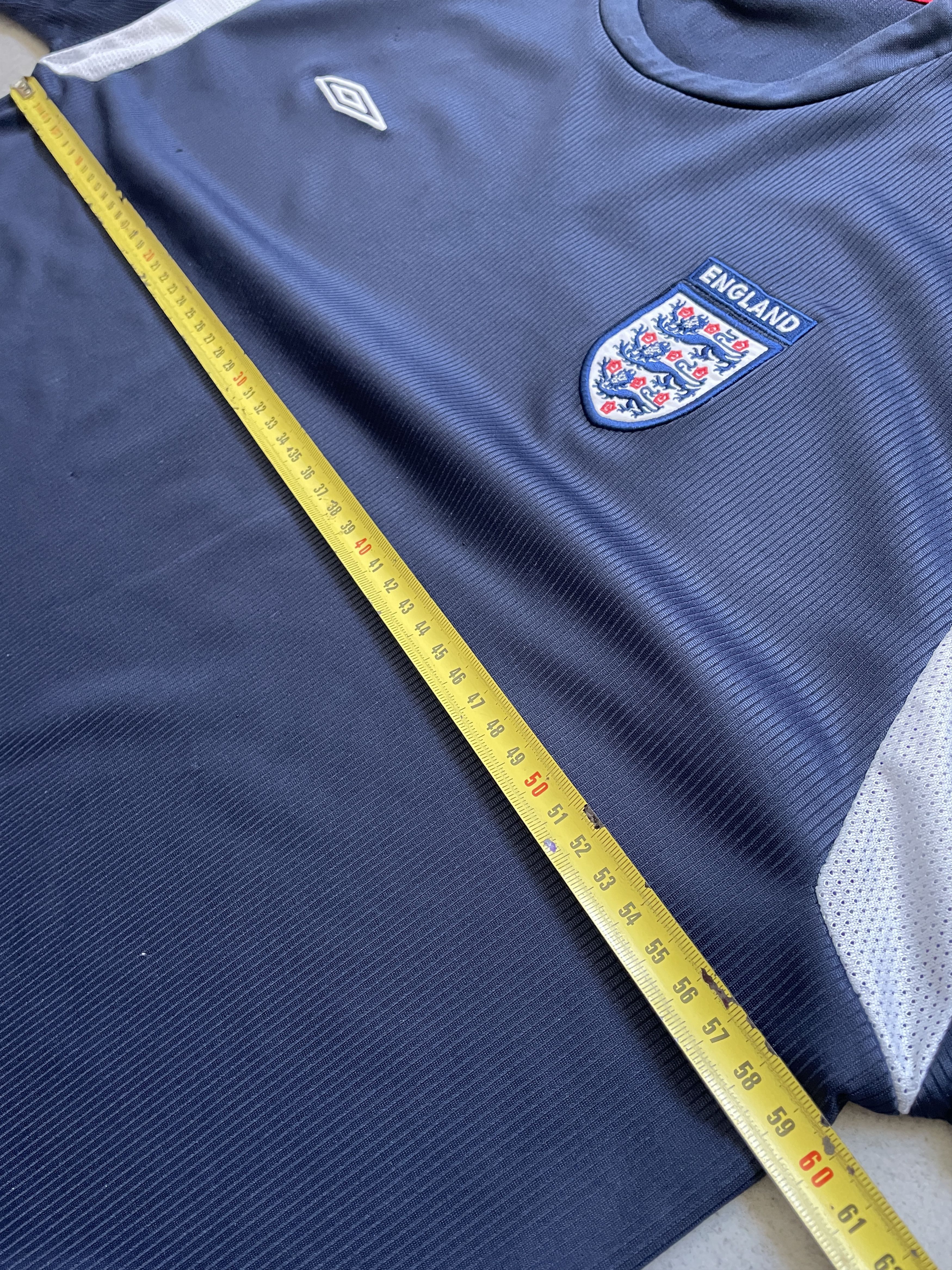 Umbro Y2K 2004 ENGLAND SOCCER BLOKECORE NAVY UMVRO JERSEY Size US XL / EU 56 / 4 - 10 Thumbnail