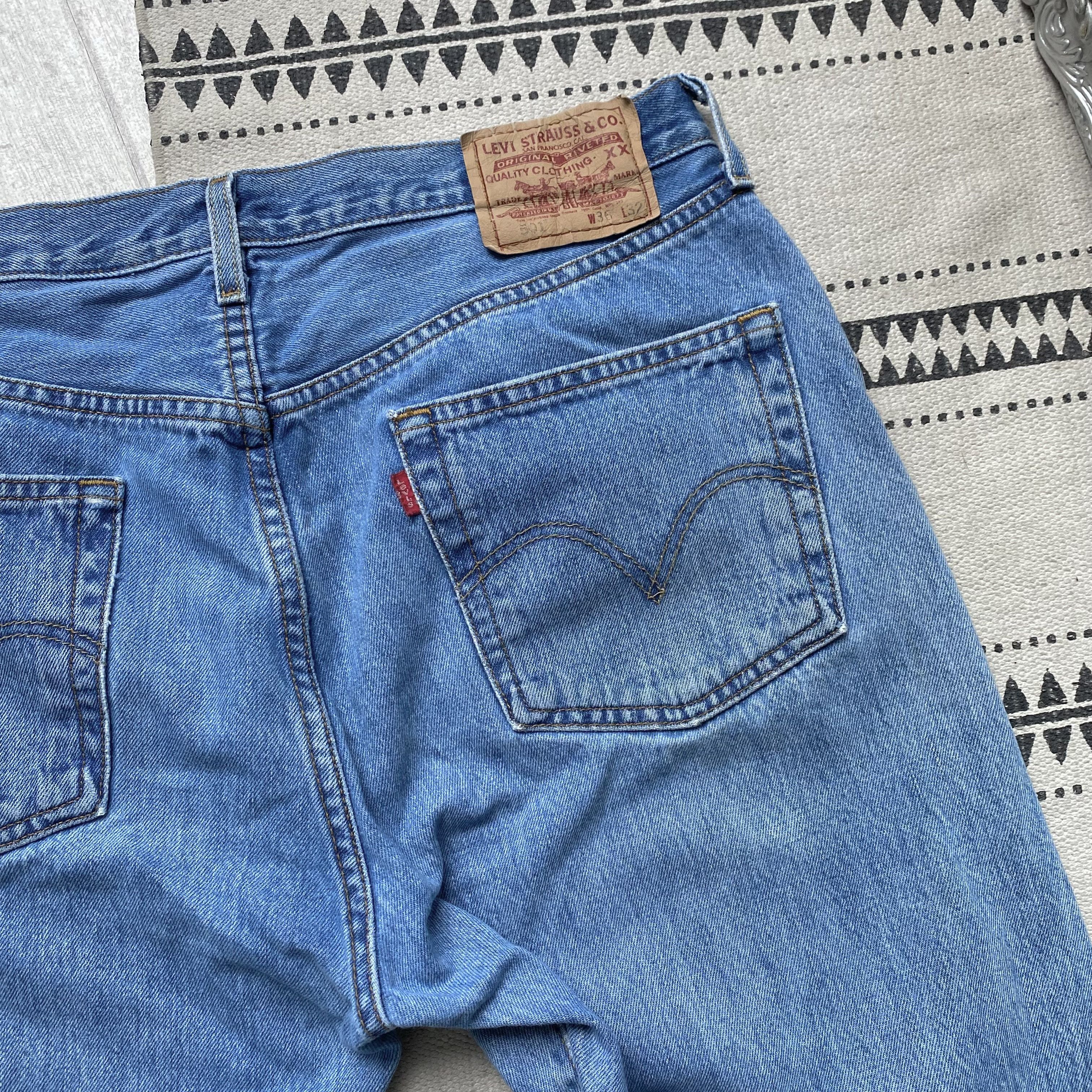 Levi's Vintage Clothing 👖 Vintage 90's Levis 501 jeans Distressed Denim pants Y2K Size US 34 / EU 50 - 13 Thumbnail