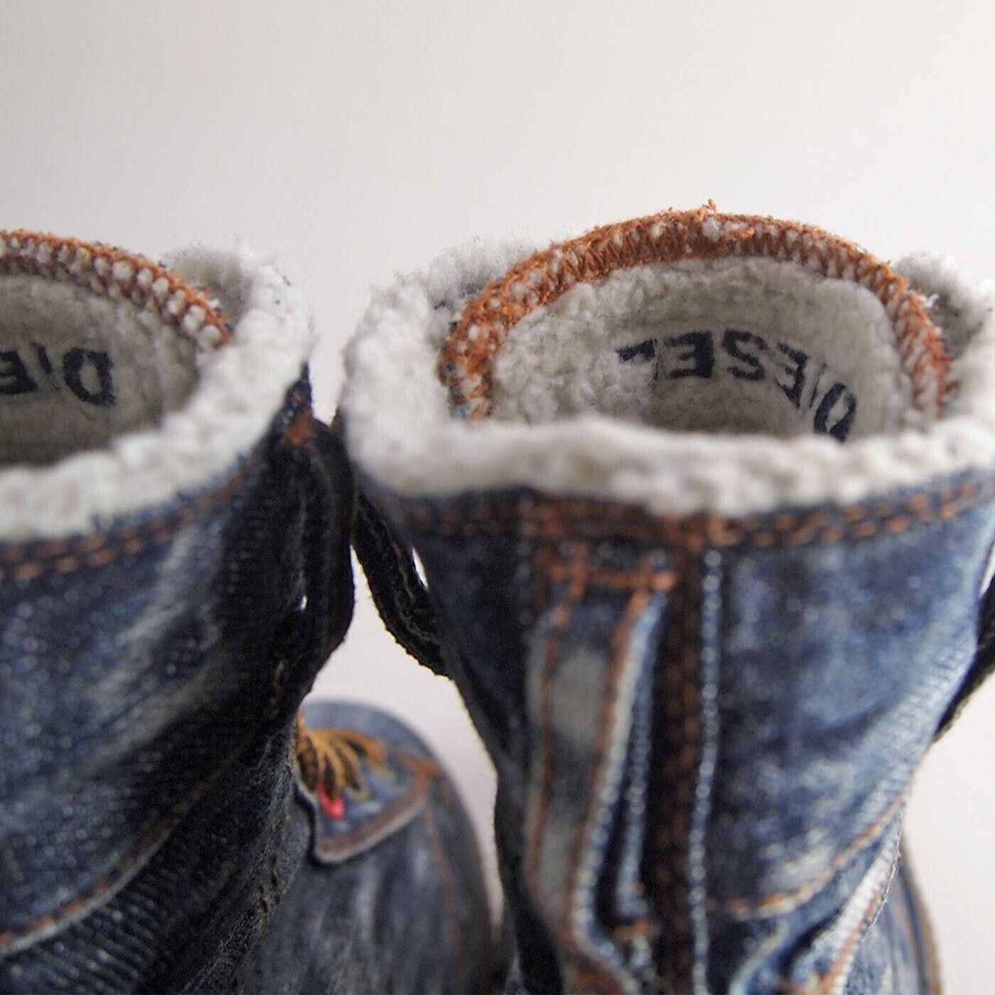 Diesel Diesel Denim Boots Blue Shearling Trim Size US 10 EU 41 Size US 10 / IT 40 - 6 Thumbnail