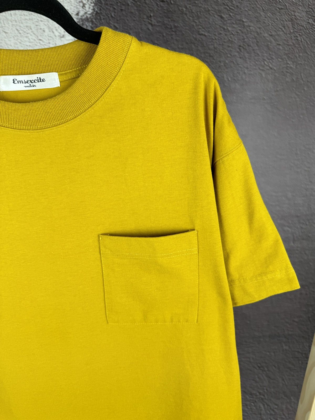 Japanese Brand × Vintage Japan Emsexcite vouloir yellow basic pocket oversized tee Size US M / EU 48-50 / 2 - 7 Thumbnail