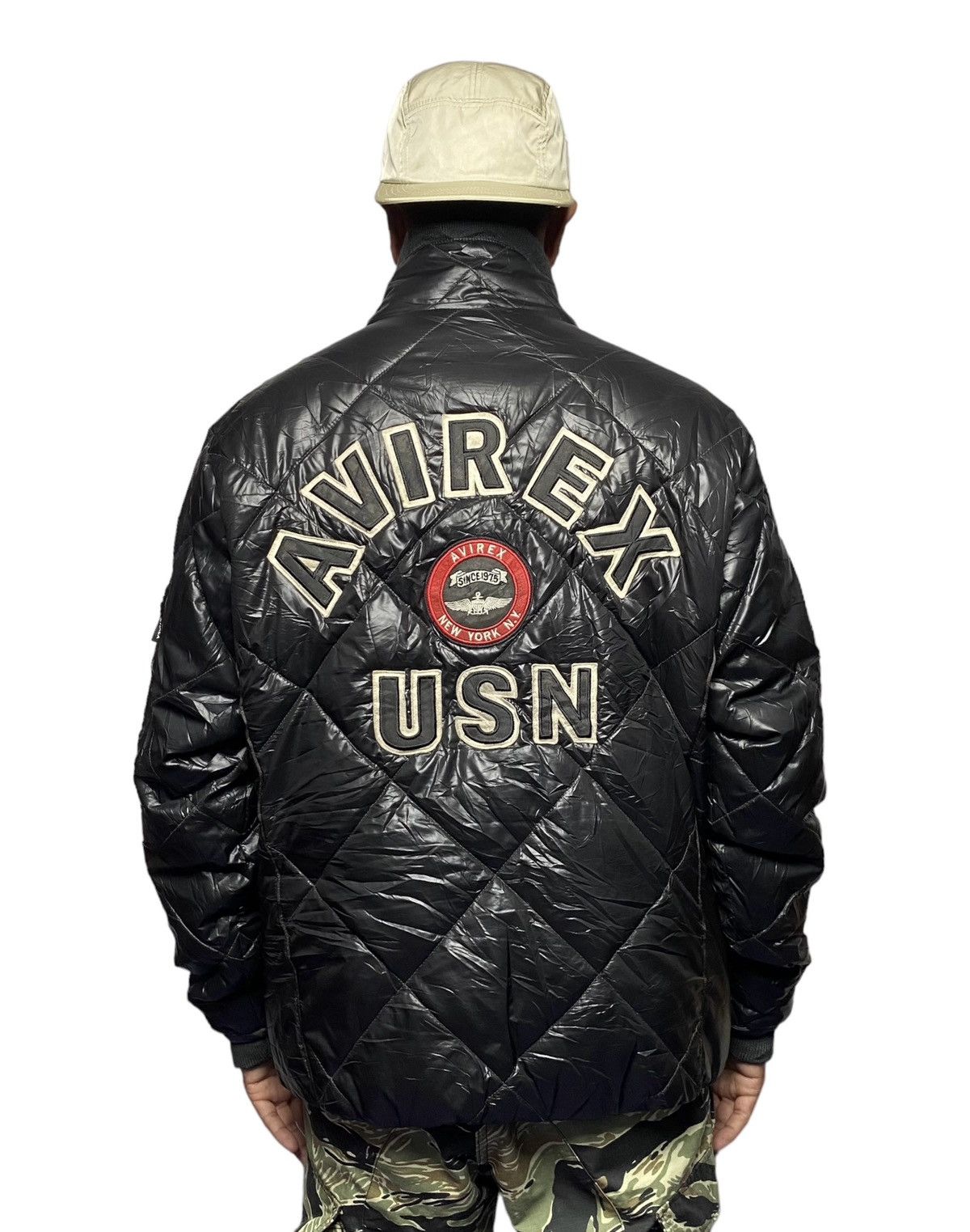 Avirex Avirex USN Big Logo Puffer Jacket Size US XL / EU 56 / 4 - 3 Thumbnail