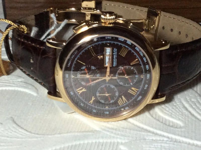 Designer dreyfuss&co men's rose gold dial brown leather strap watch Size ONE SIZE - 5 Thumbnail