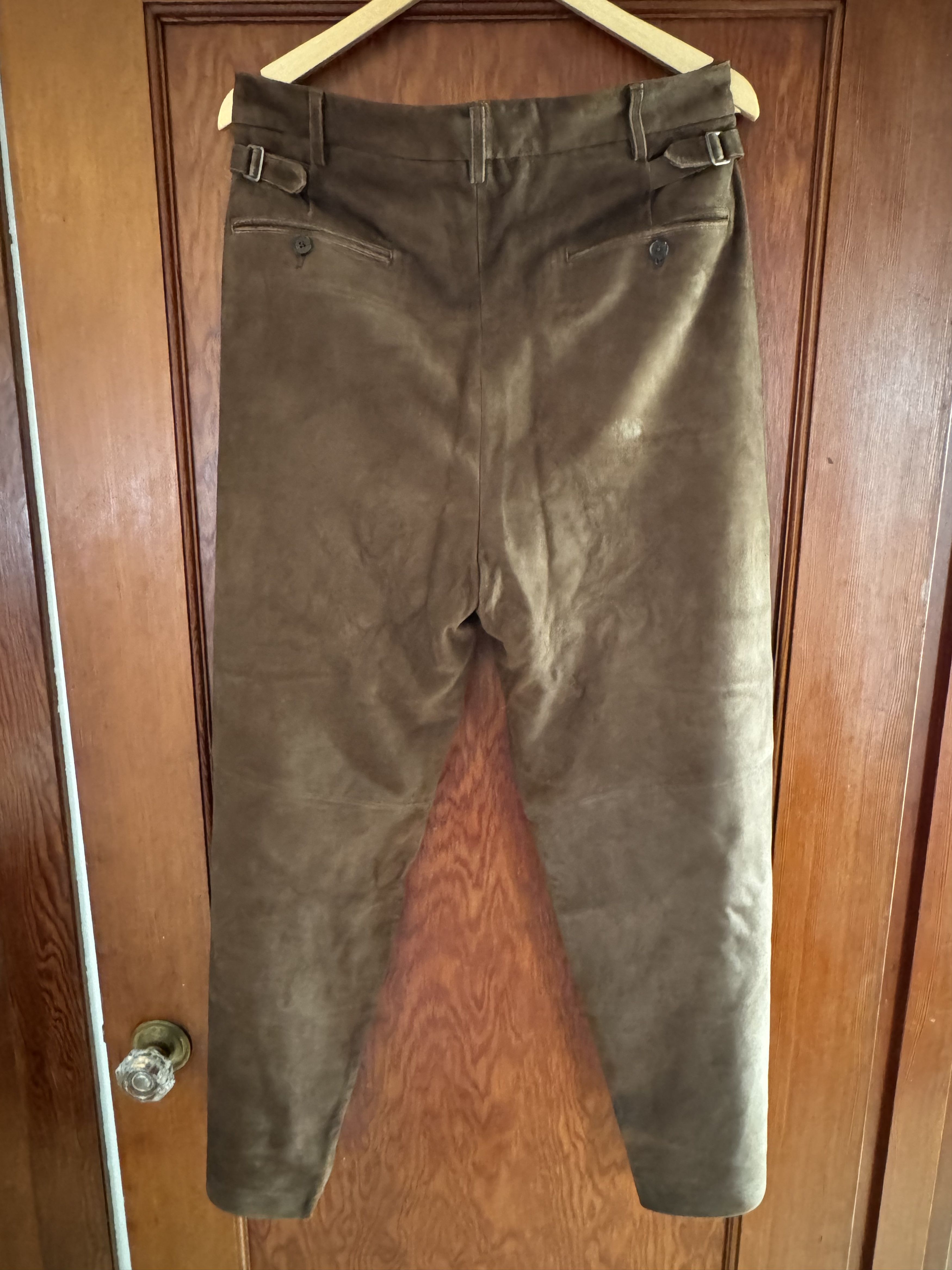 A.PRESSE Brown suede pants Size US 32 / EU 48 - 3 Thumbnail