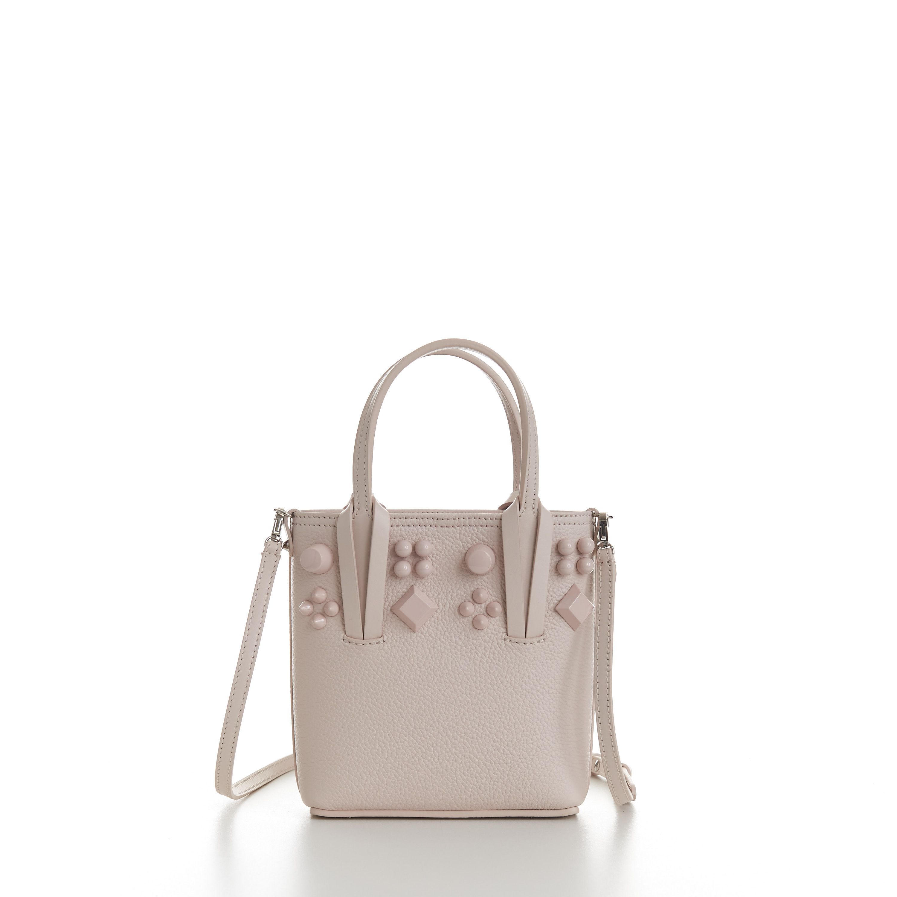 Christian Louboutin Cabata N/S Mini Bag - Milk White Leather, Tonal Spikes Size ONE SIZE - 1 Thumbnail