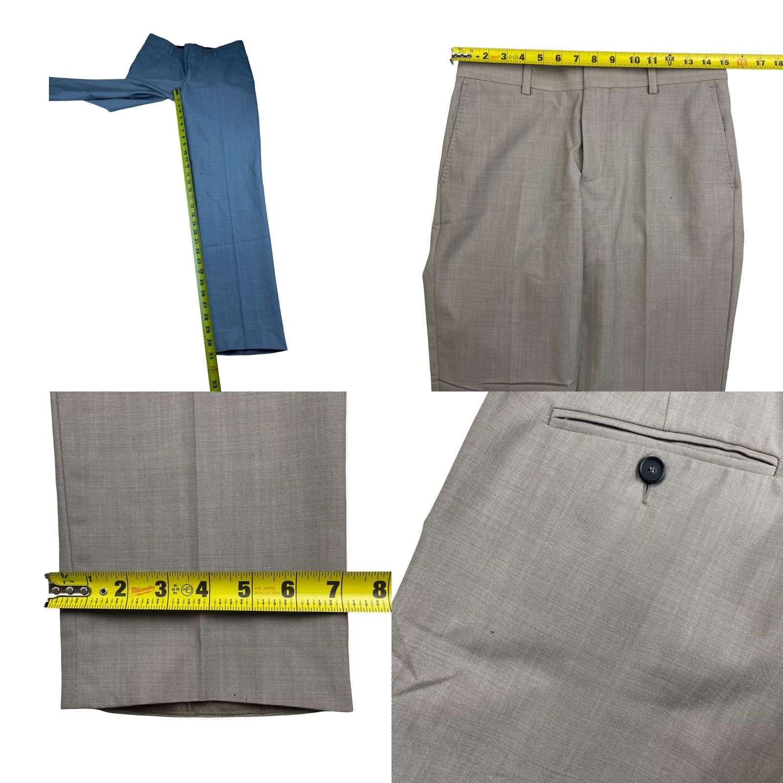The Kooples The Kooples Men’s Suit 2-Button Beige Wool 100% 36S Regular Jacket 36 Short Pants 30x32 Vintage No Mens Size 36R - 10 Thumbnail