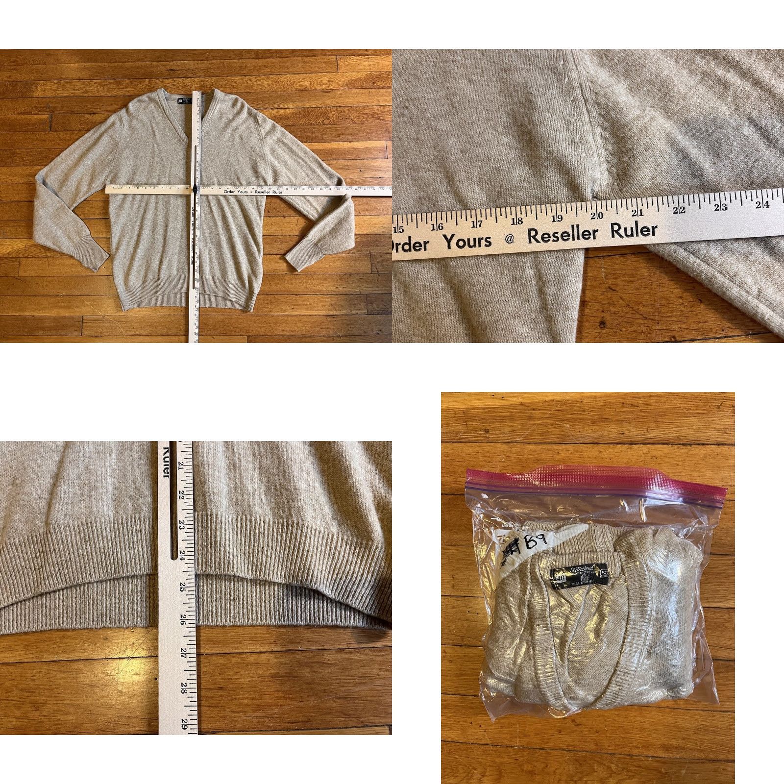 Vintage VINTAGE St Michael Sweater Mens 40 L Beige Wool V-Neck Pullover Knit Casual Long Sleeve Heavyweight Winter Size US L / EU 52-54 / 3 - 8 Thumbnail