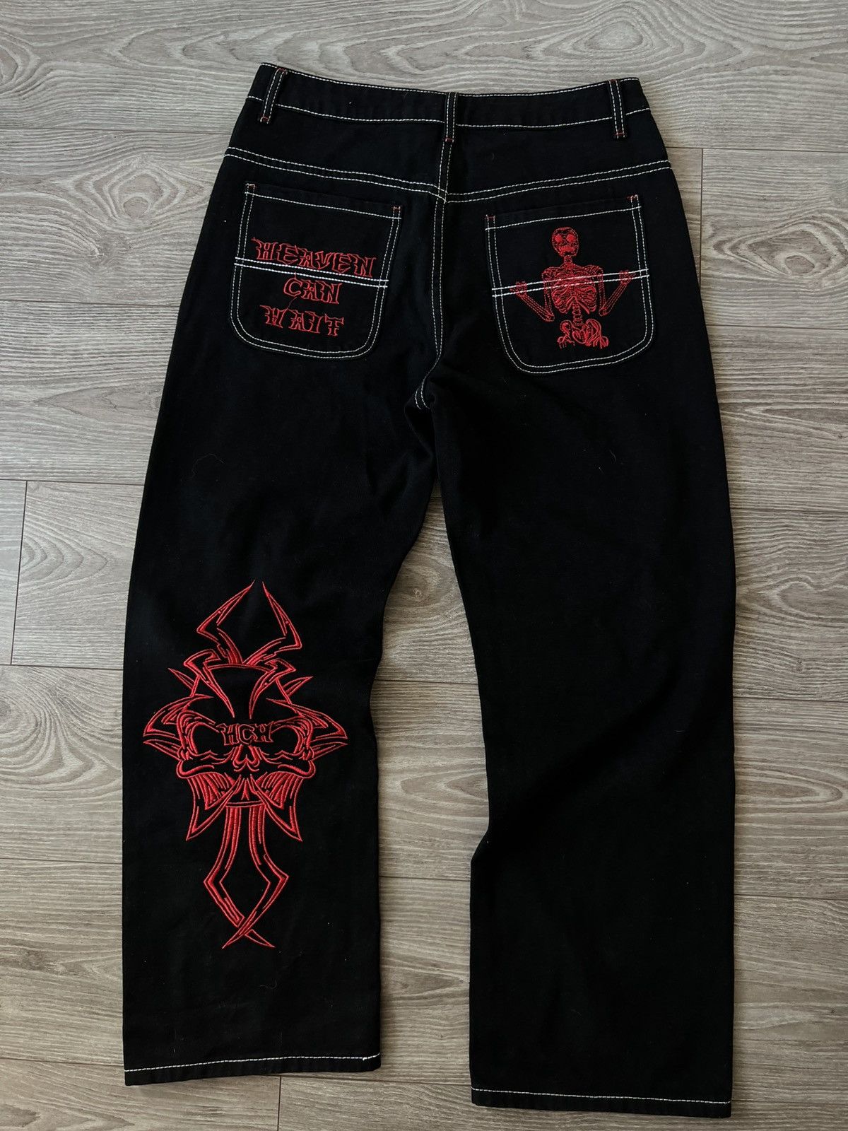 Other Avant Garde Opium Black Denim HCH Heaven Knit Japan Jeans Size US 34 / EU 50 - 3 Thumbnail