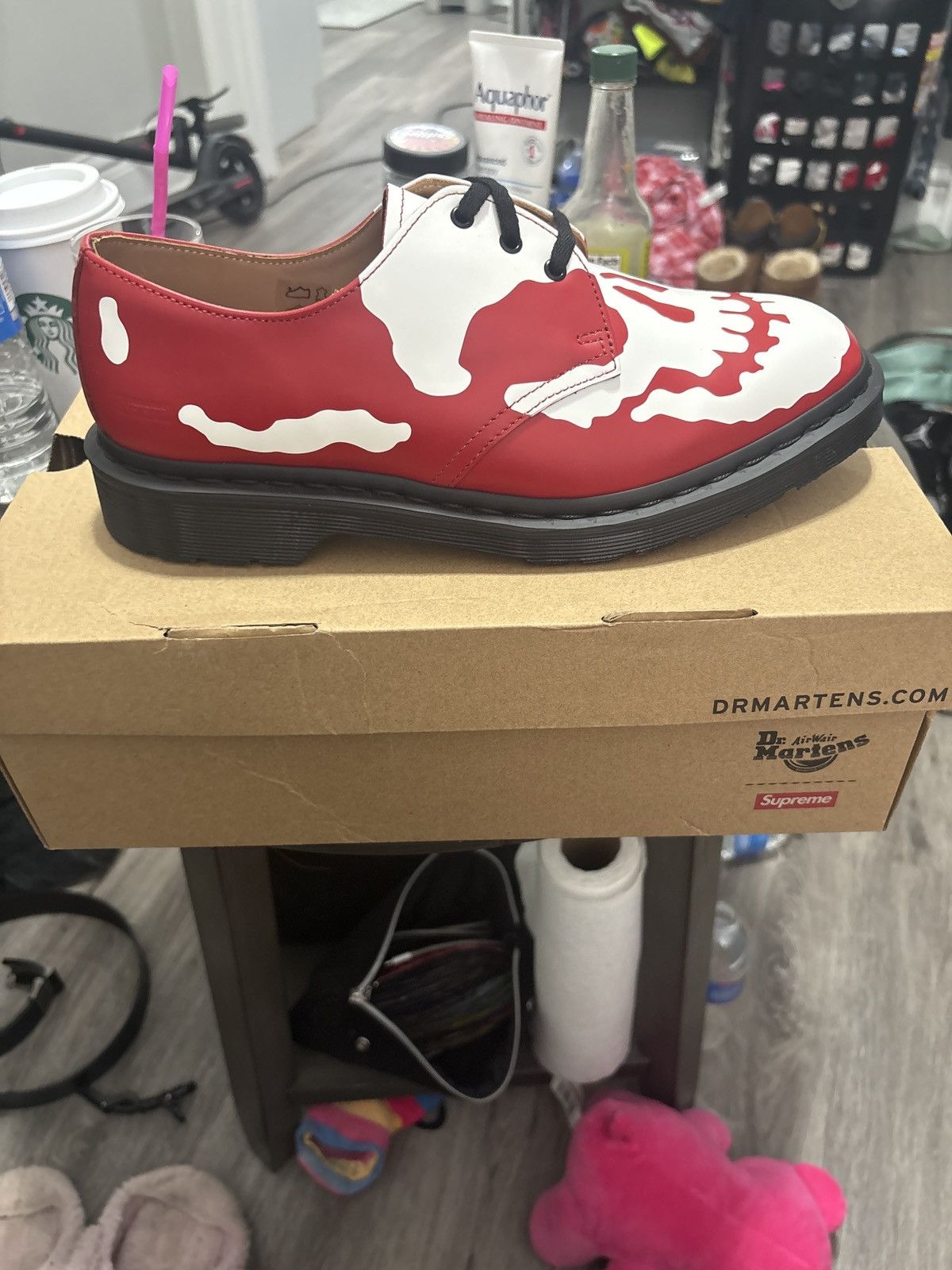Dr. Martens × Supreme Supreme x Dr. Martens 1461 3-Eye Shoe 'Skull - Red White' Size US 8 / EU 41 - 7 Thumbnail