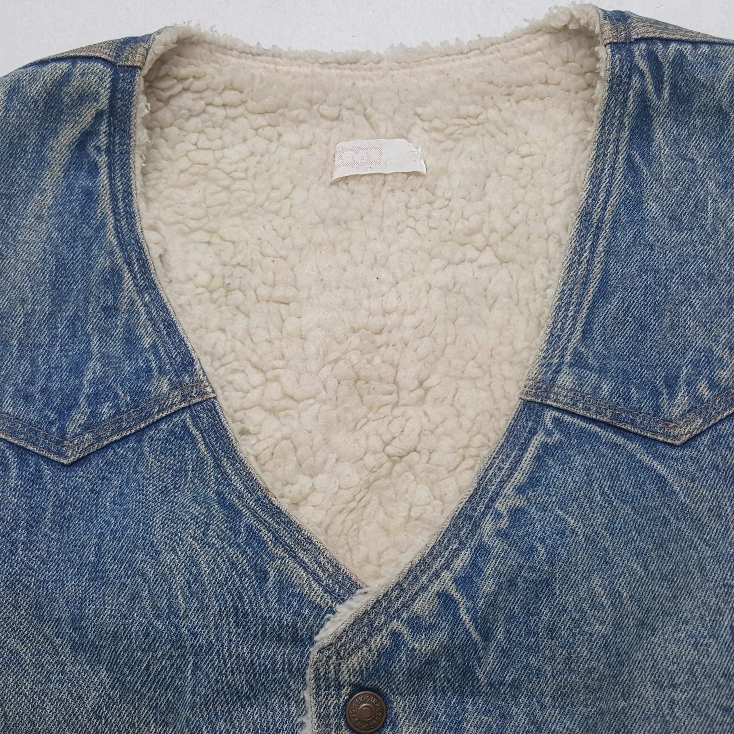 Levi's Vintage Clothing Vintage Levi's Orange Tag Fur Denim Vest Jacket Size US M / EU 48-50 / 2 - 4 Thumbnail