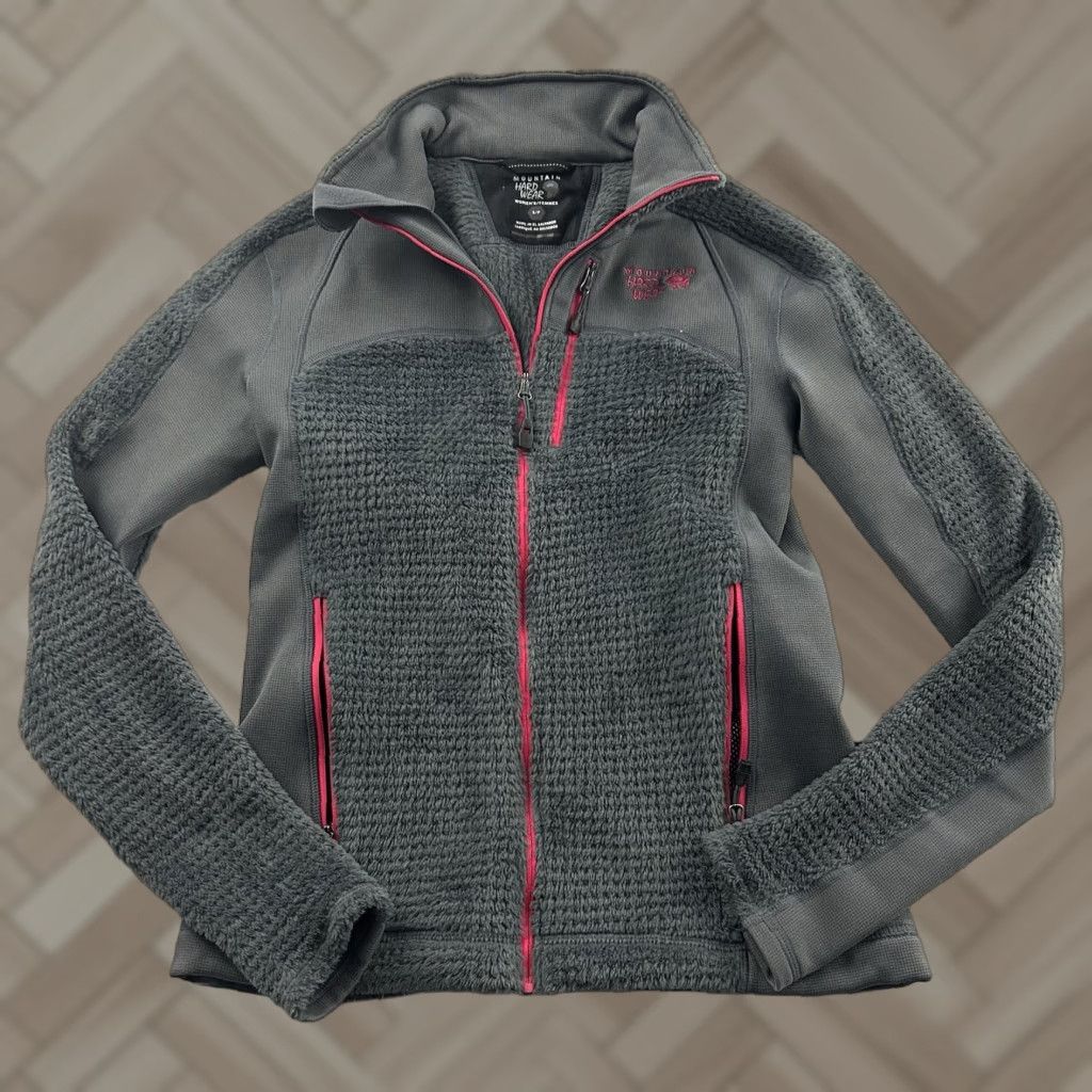 Mountain Hardwear Mountain Hardwear Full Zip Fleece Jacket Women's Small Gray Pink Size S / US 4 / IT 40 - 1 Thumbnail