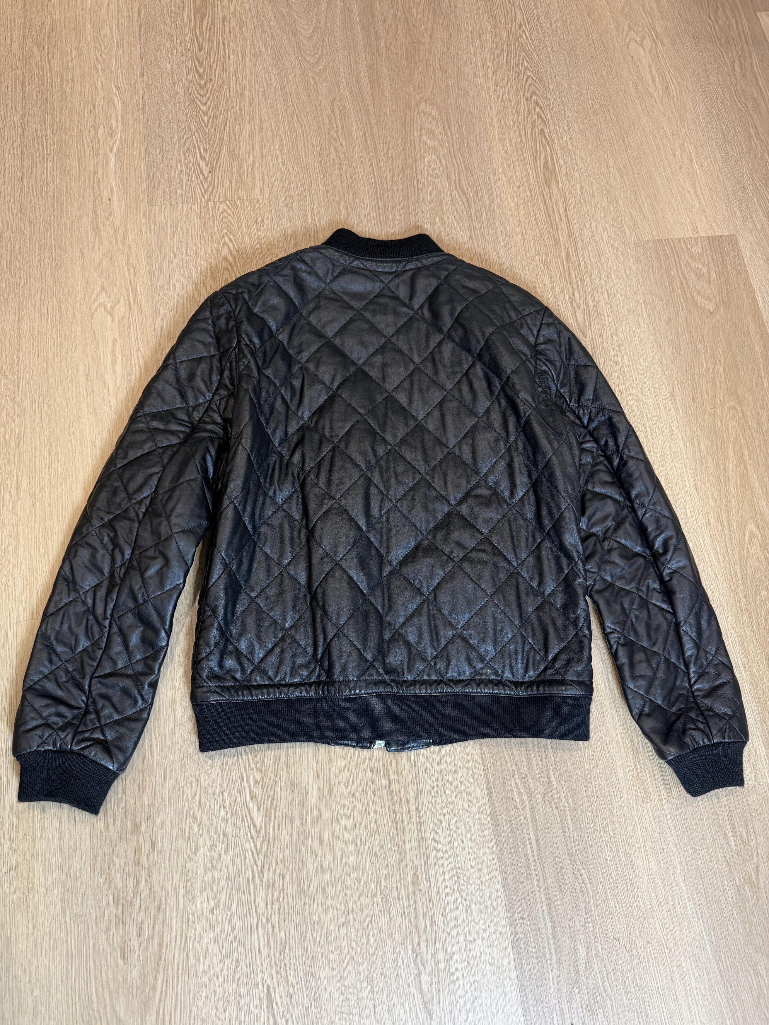 Low Brand Low Brand "Alfred" Quilted Leather Bomber Jacket (L/XL) Size US XL / EU 56 / 4 - 2 Thumbnail