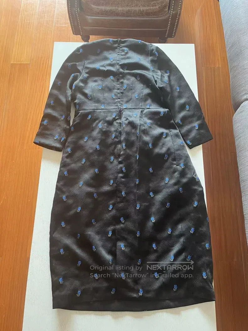 Comme des Garcons Comme Des Garcons Satin Blue Rose Embroidered Dress Size S / US 4 / IT 40 - 2 Thumbnail