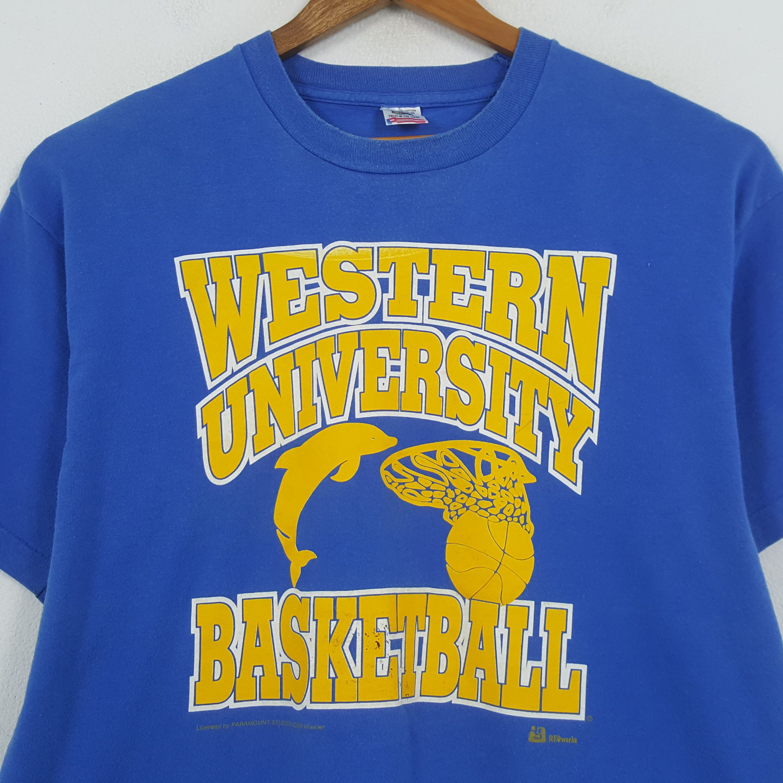 NBA × Vintage Vintage WESTERN UNIVERSITY BASKETBALL Promo T-shirt C285N65 Size US XL / EU 56 / 4 - 2 Thumbnail