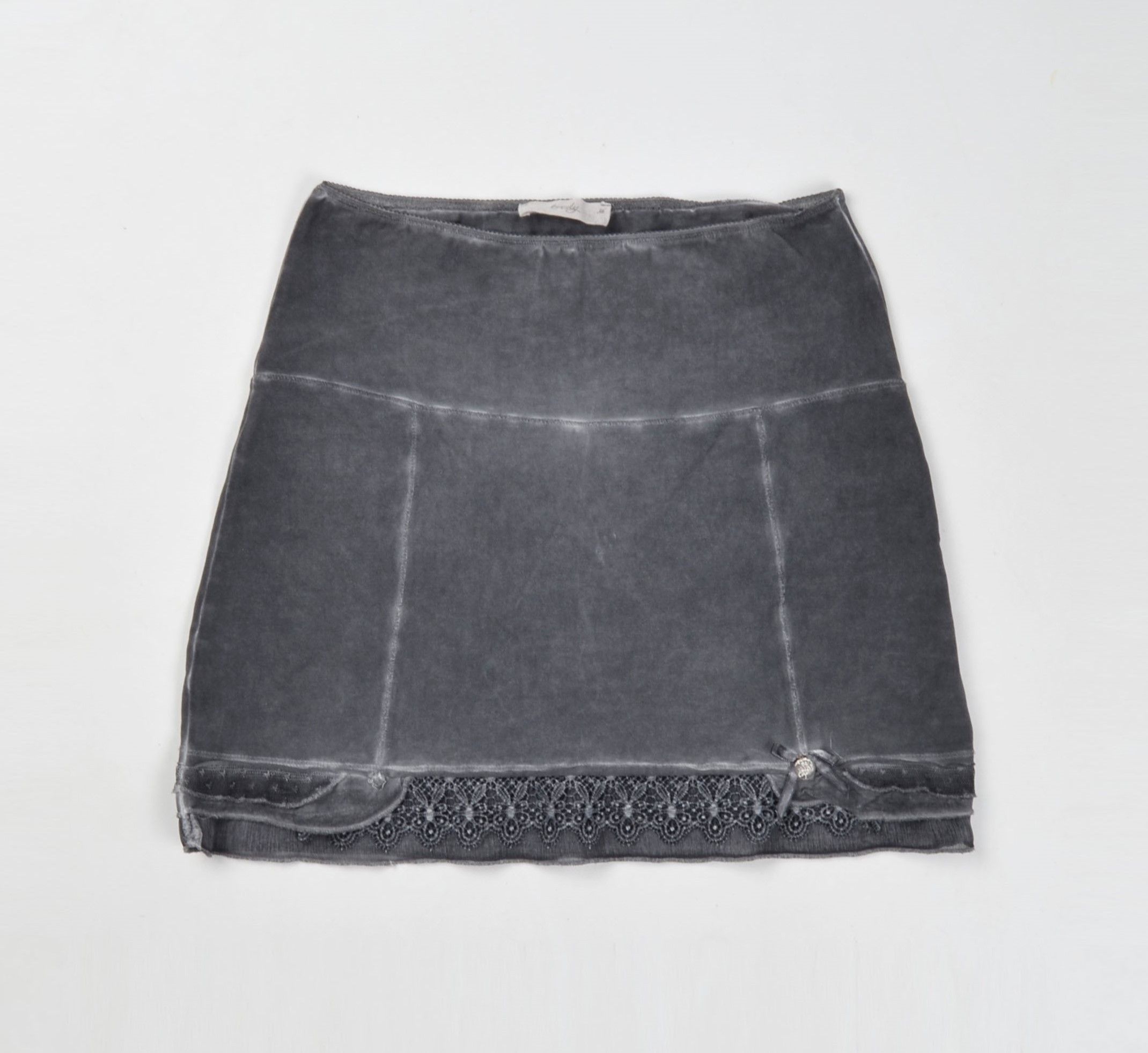 Designer × Vintage Vintage Tredy Y2K Fairy Cottage Gray Mini Skirt Size 25" / US 0 / IT 36 - 4 Thumbnail