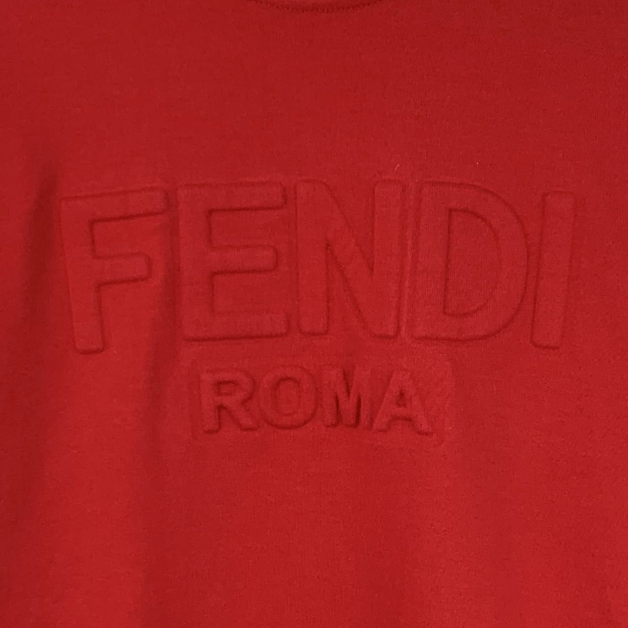 Fendi Fendi Red Logo Embossed Cotton Long Sleeve Sweatshirt K26WX Size US S / EU 44-46 / 1 - 4 Thumbnail