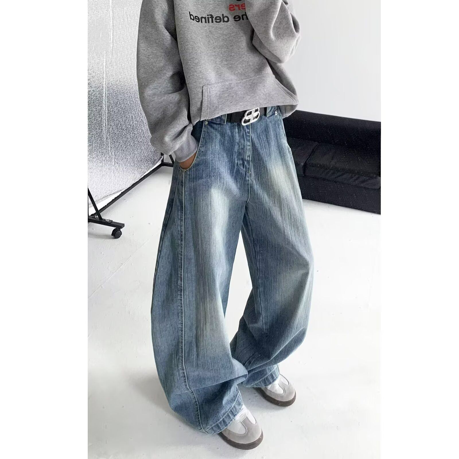 Japanese Brand × Jean Retro loose wide leg casual jeans Size US 32 / EU 48 - 6 Thumbnail