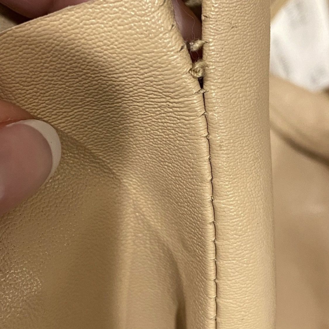 Vintage Vintage 90s Leather Pants Tan Beige Mid Rise 12 Size 34" / US 12 / IT 48 - 9 Thumbnail